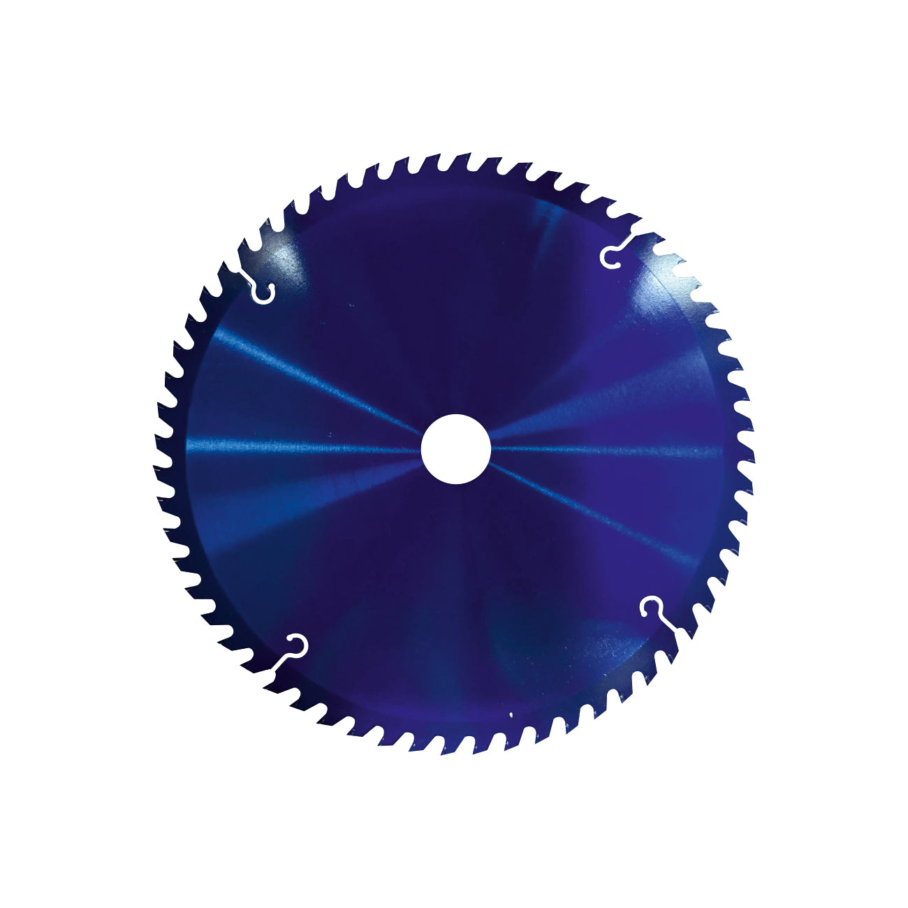 Blue circular saw blade of ideal power tools on a white background