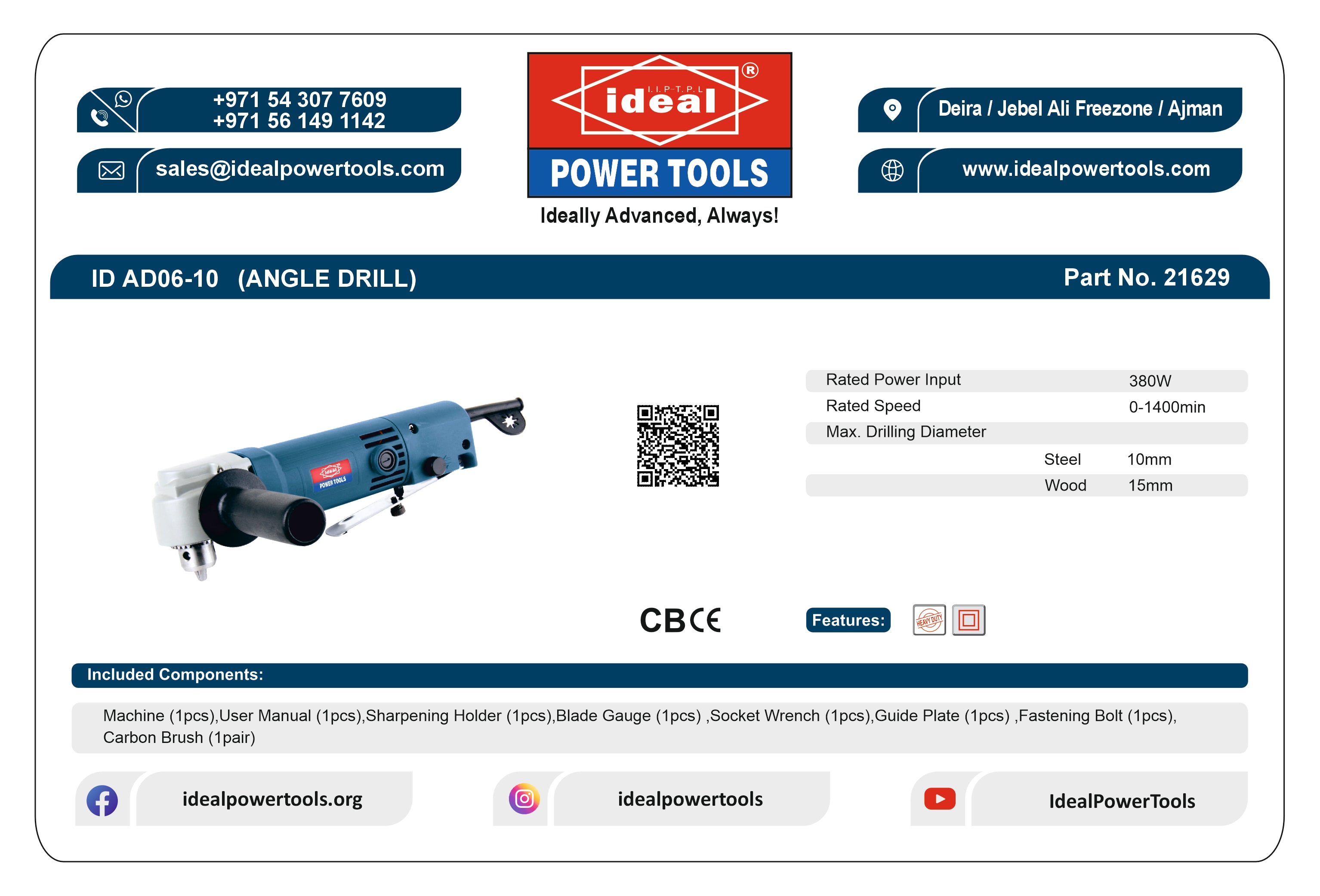 ID AD06-10 ELECTRIC ANGLE DRILL MACHINE