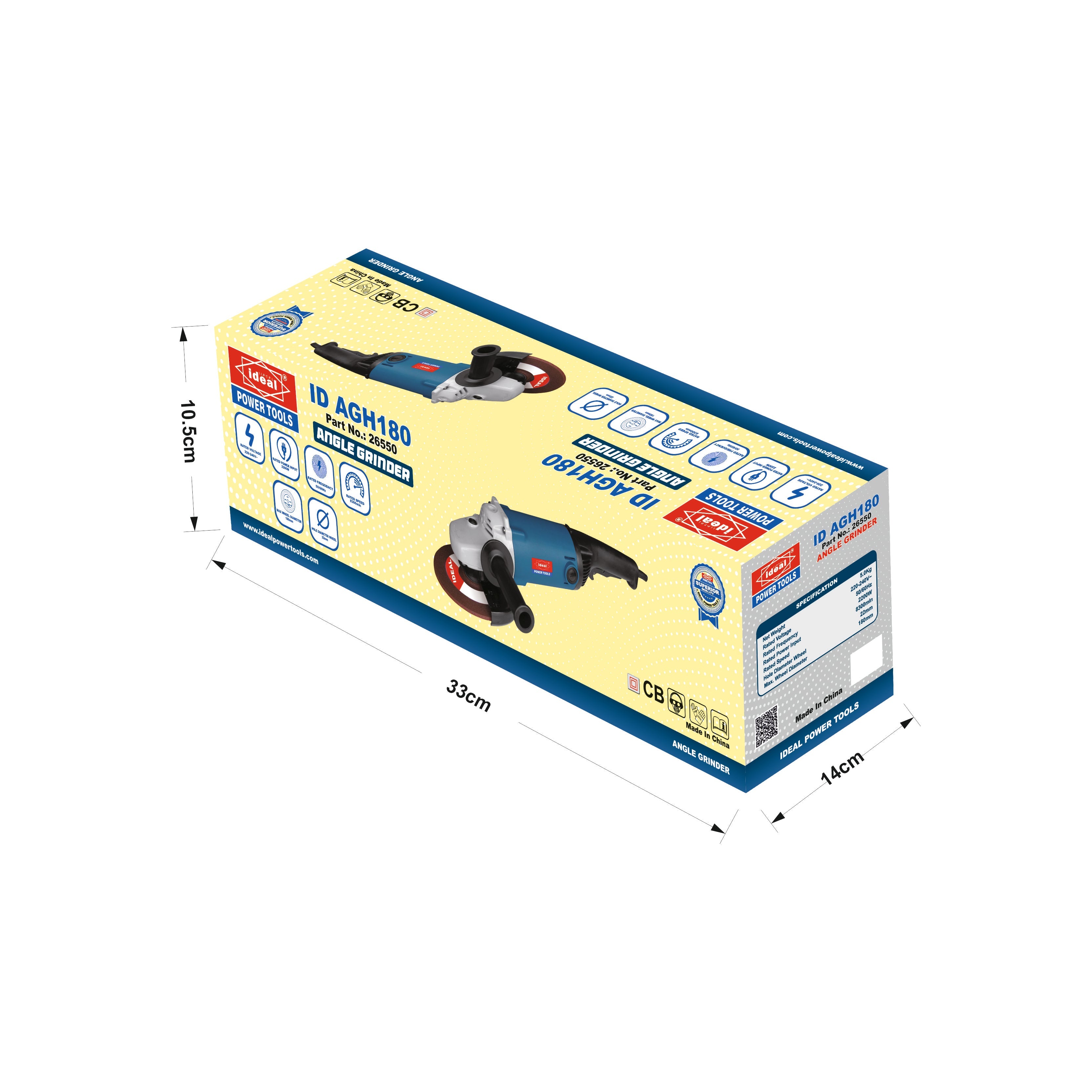 ID AGH180 ELECTRIC ANGLE GRINDER MACHINE