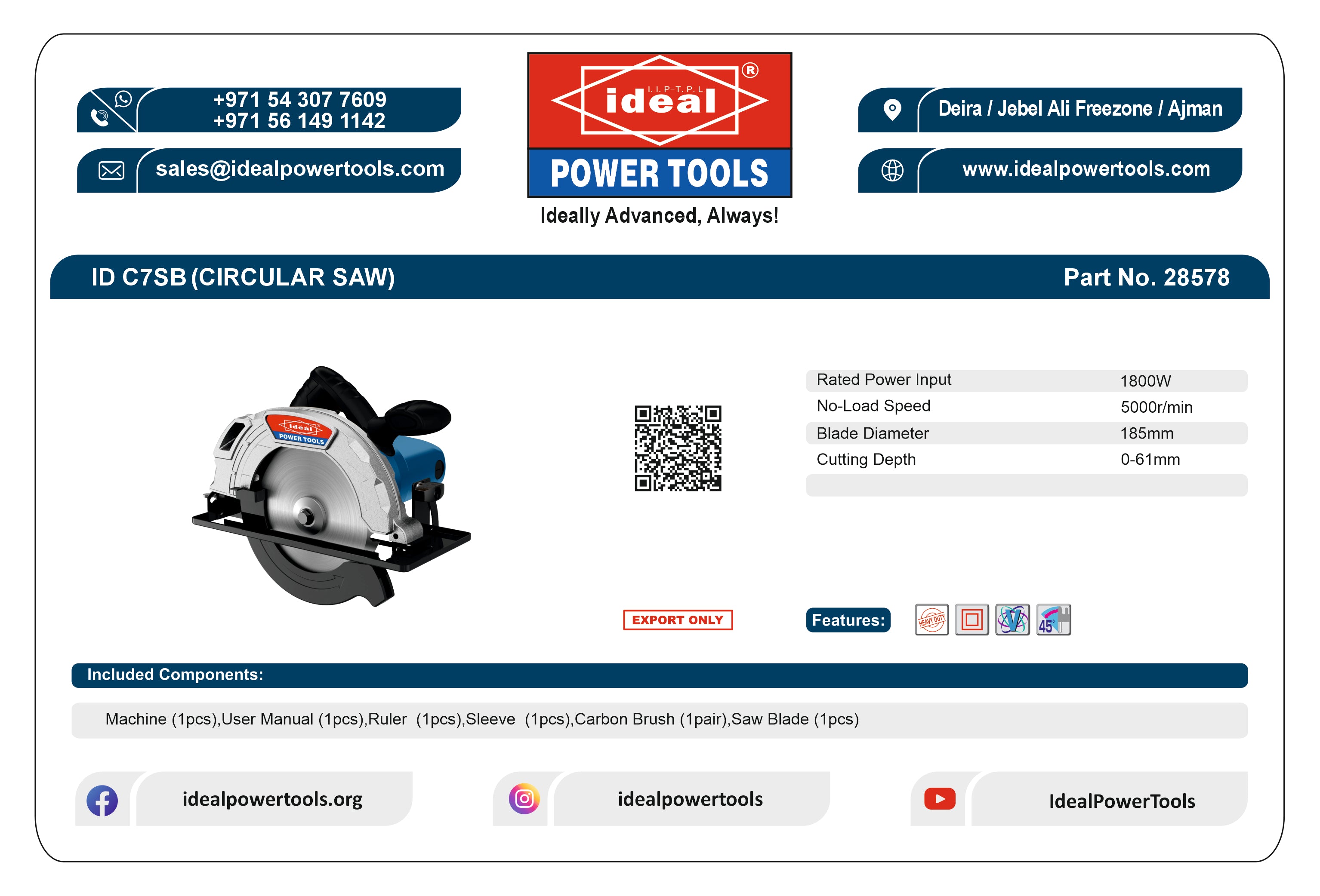 ID C7SB ELECTRIC CIRCULAR SAW MACHINE