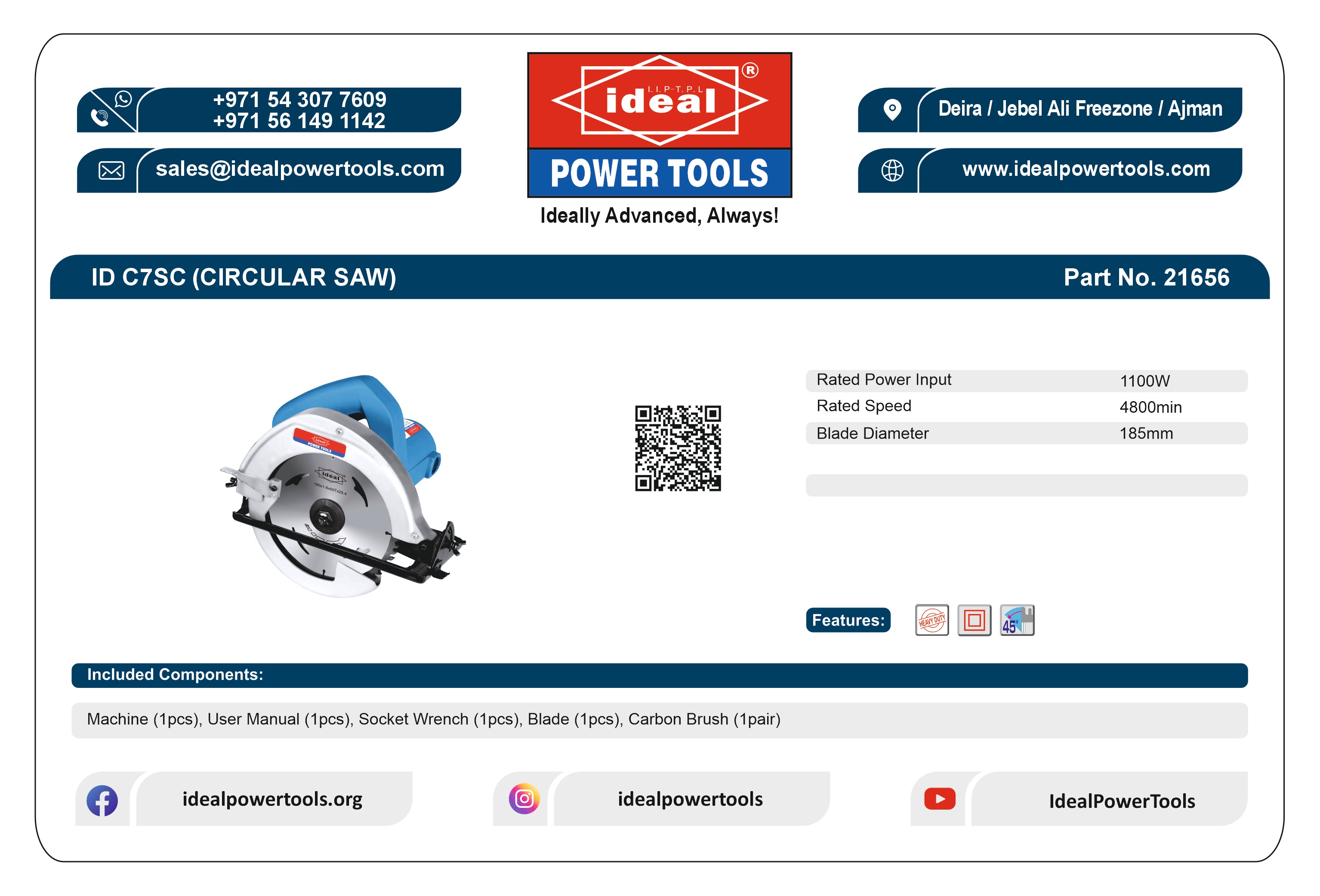 ID C7SC ELECTRIC CIRCULAR SAW MACHINE