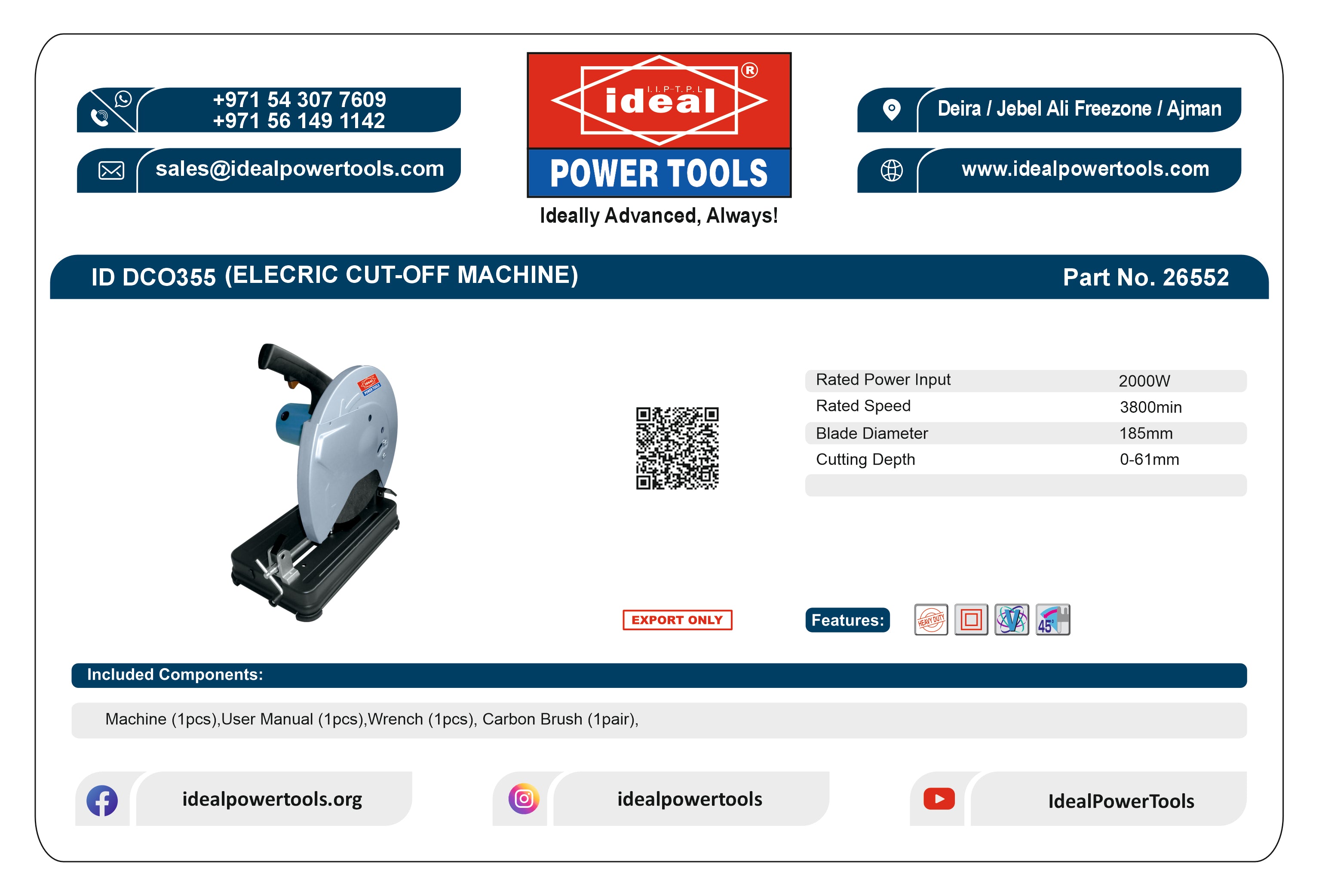 ID DCO355 ELECTRIC CUT-OFF SAW MACHINE