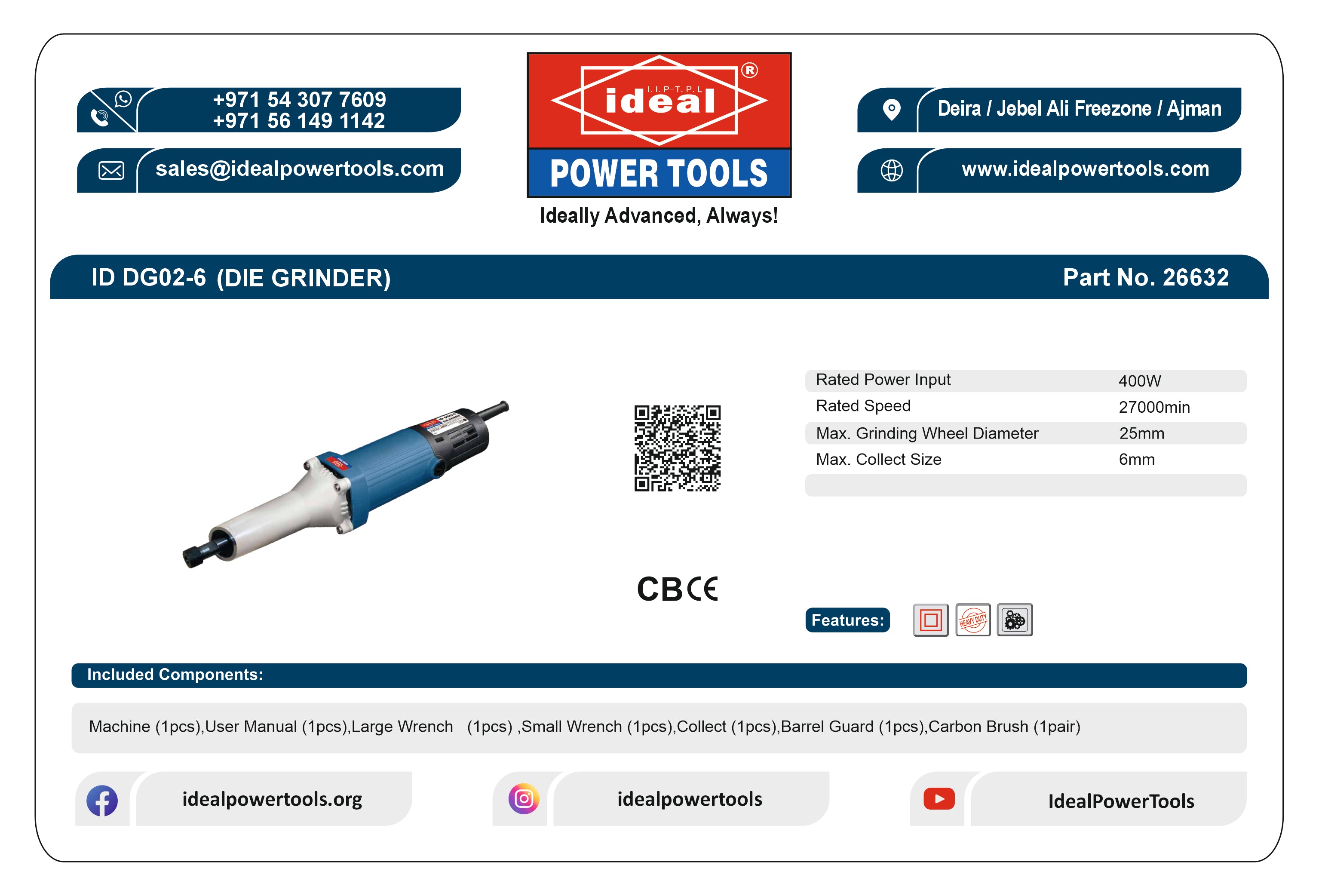ID DG02-6 ELECTRIC DIE GRINDER MACHINE