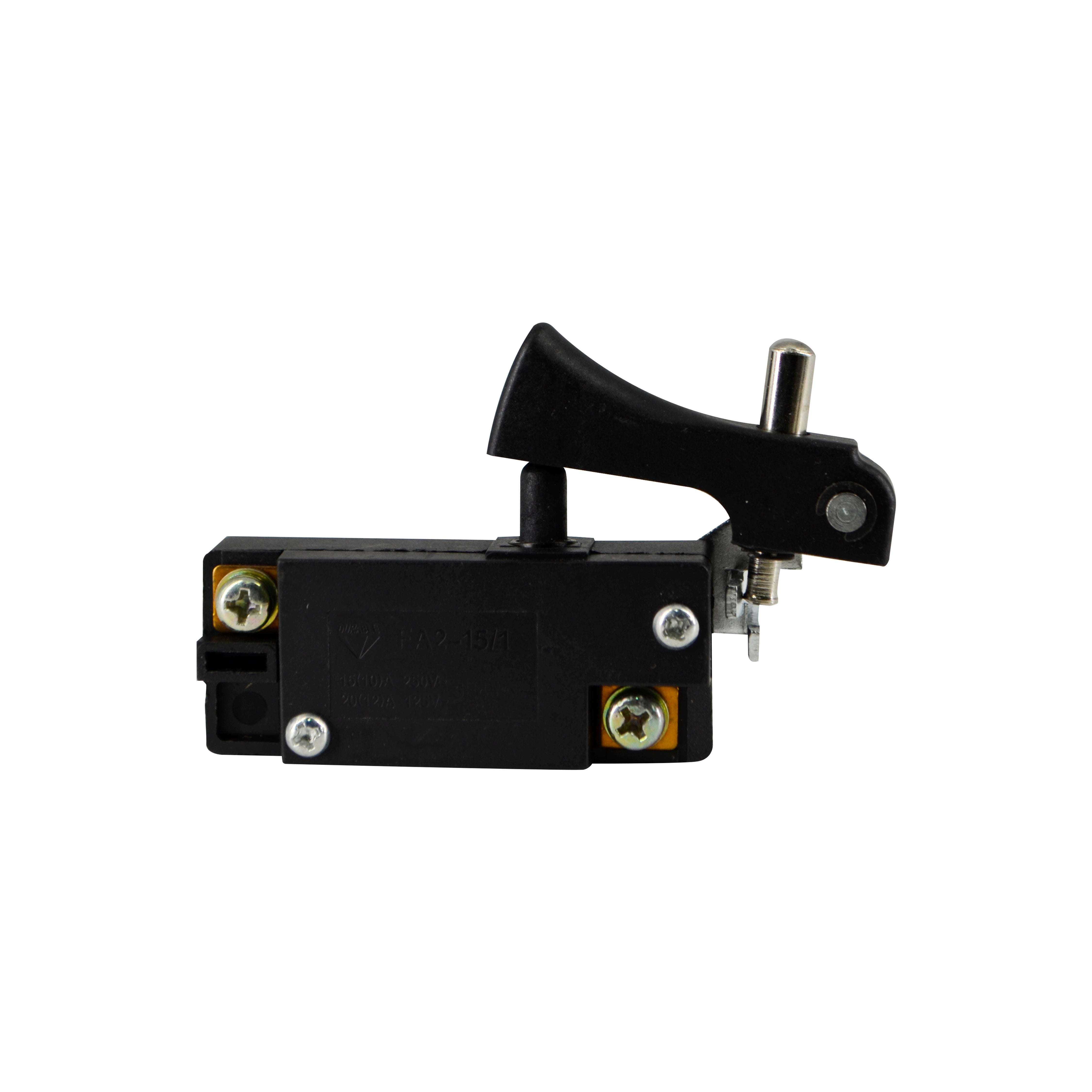 Black switch on a white background