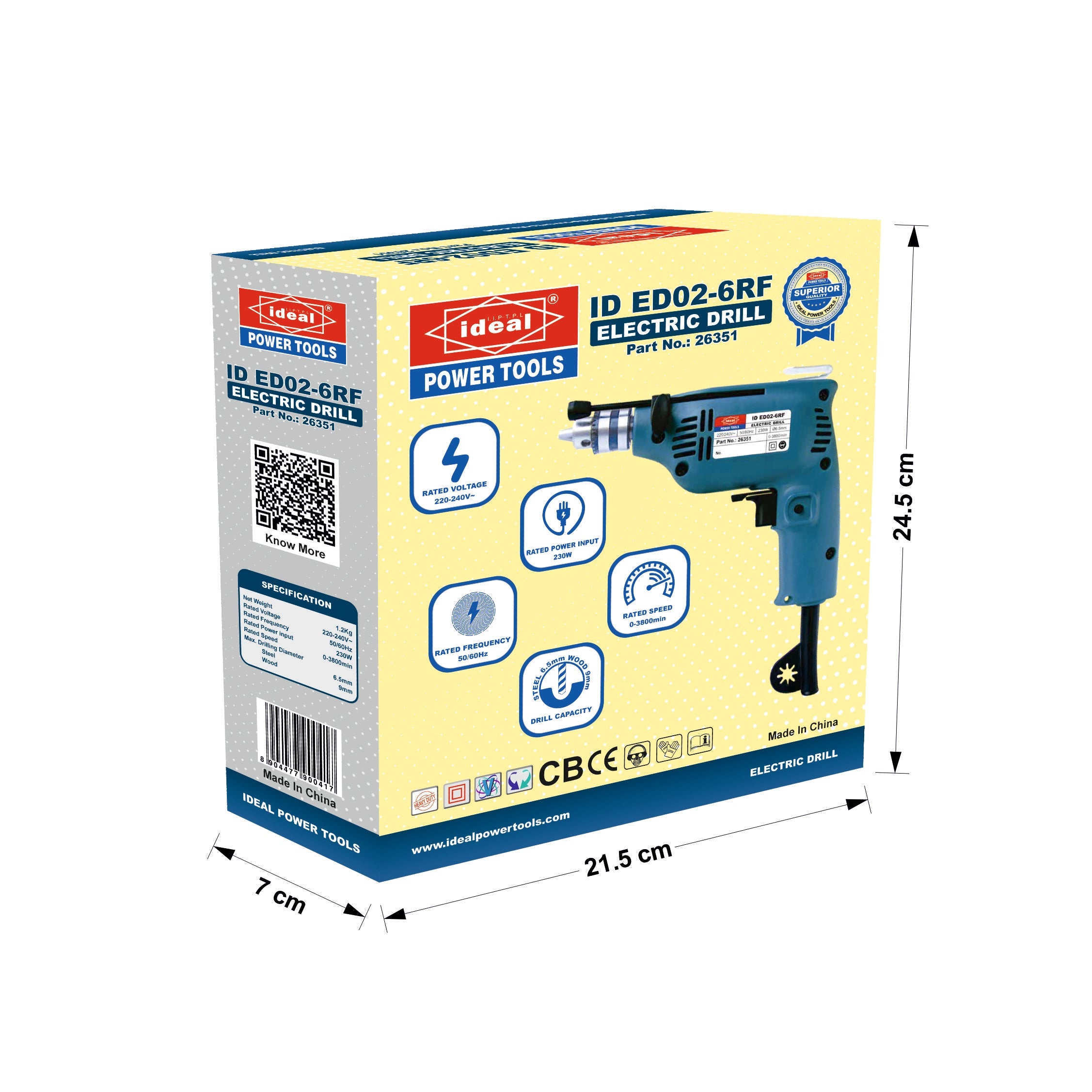 ID ED02-6RF ELECTRIC DRILL MACHINE
