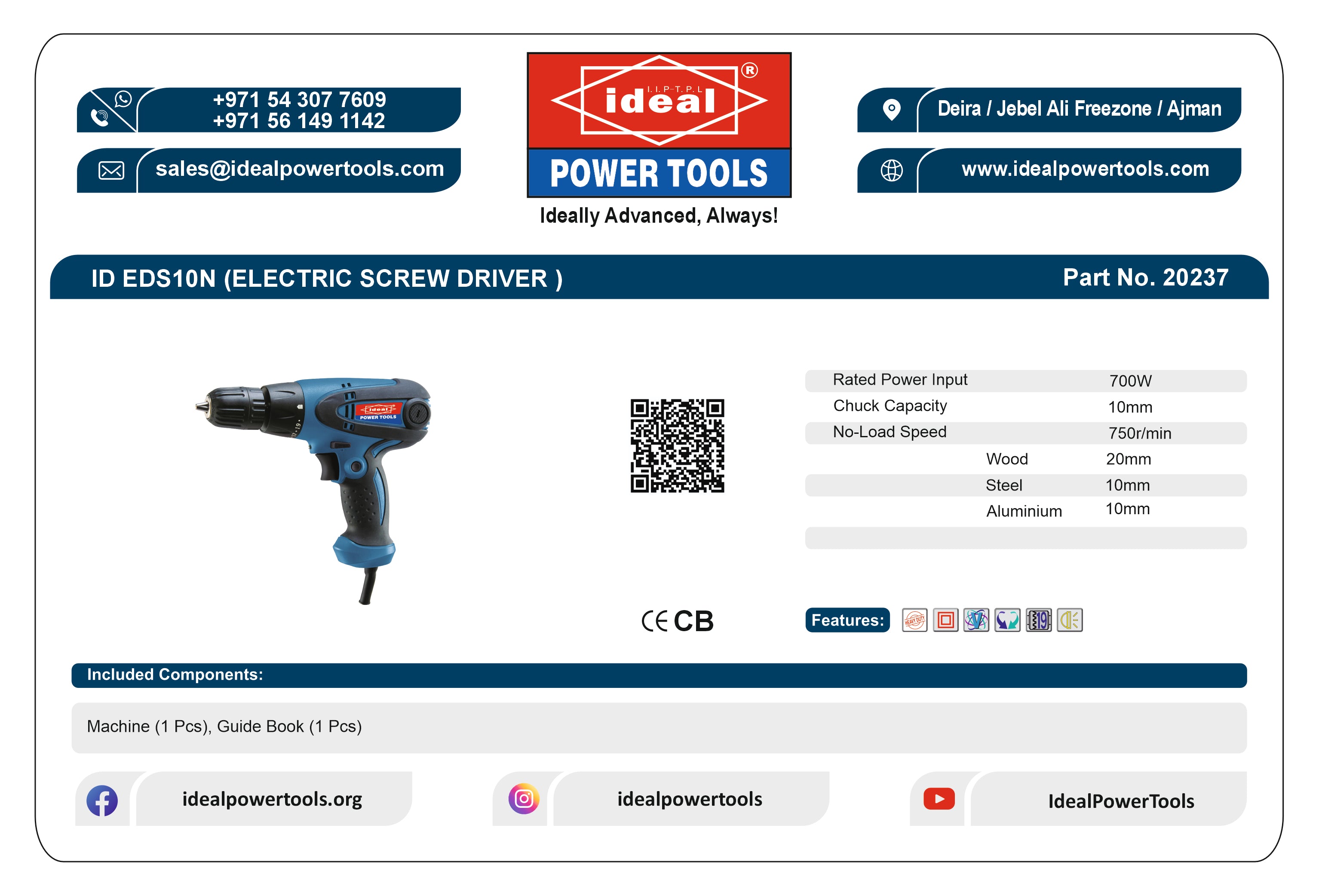 ID EDS10N ELECTRIC DRILLING SCREWDRIVER MACHINE