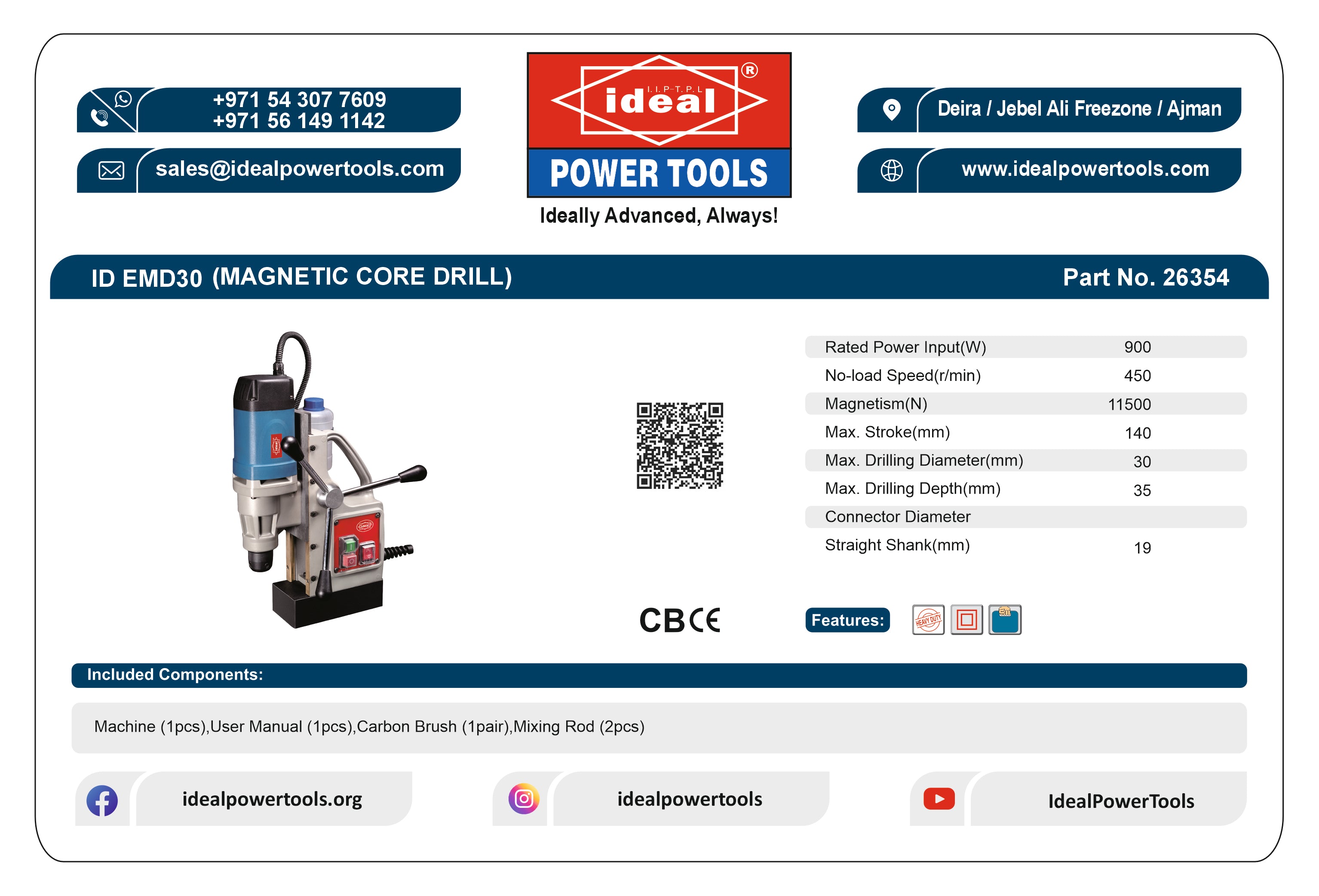 ID EMD30 ELECTRIC MAGNETIC CORE DRILL MACHINE