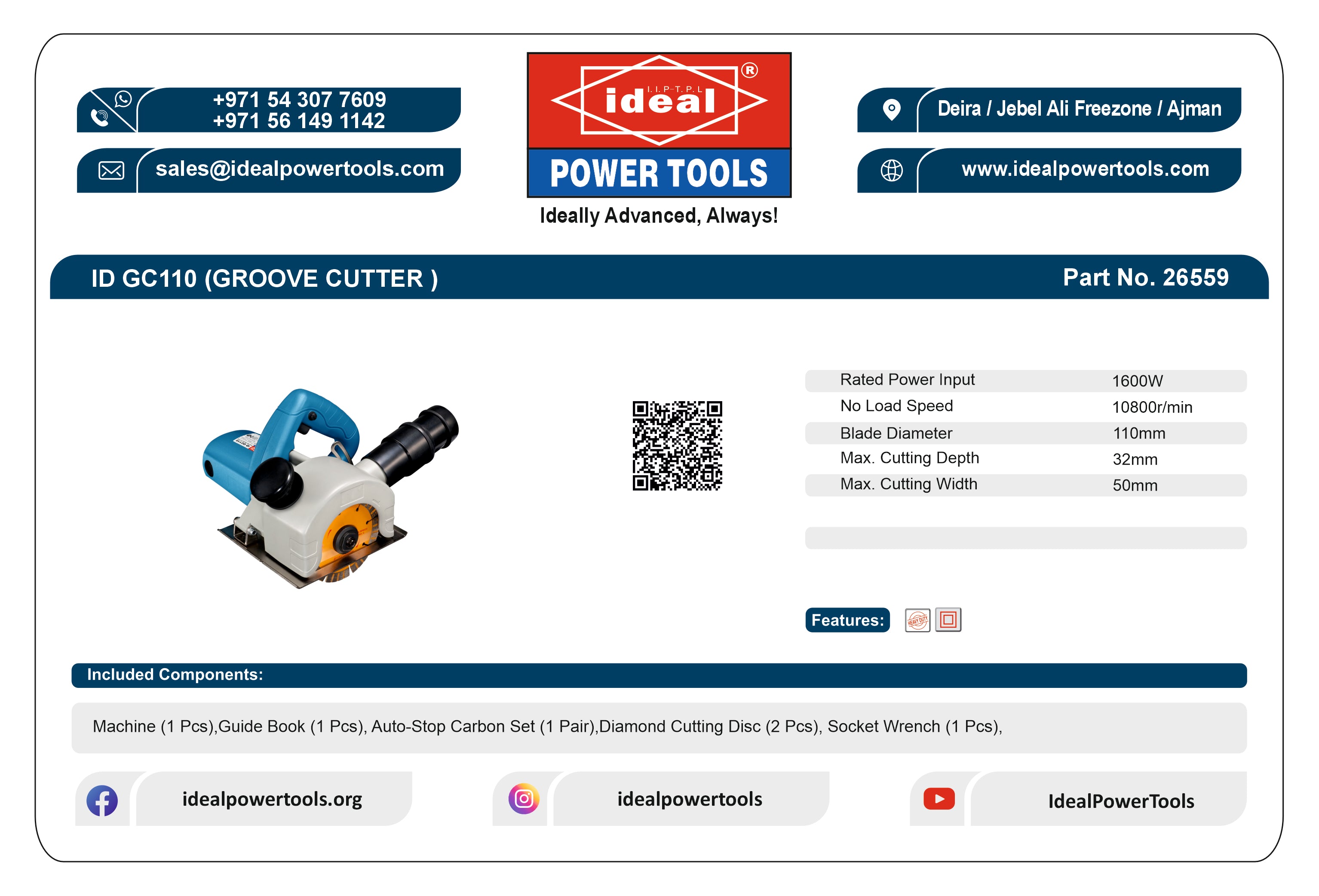ID GC110 ELECTRIC GROOVE CUTTERS AND WALL CHASER MACHINE