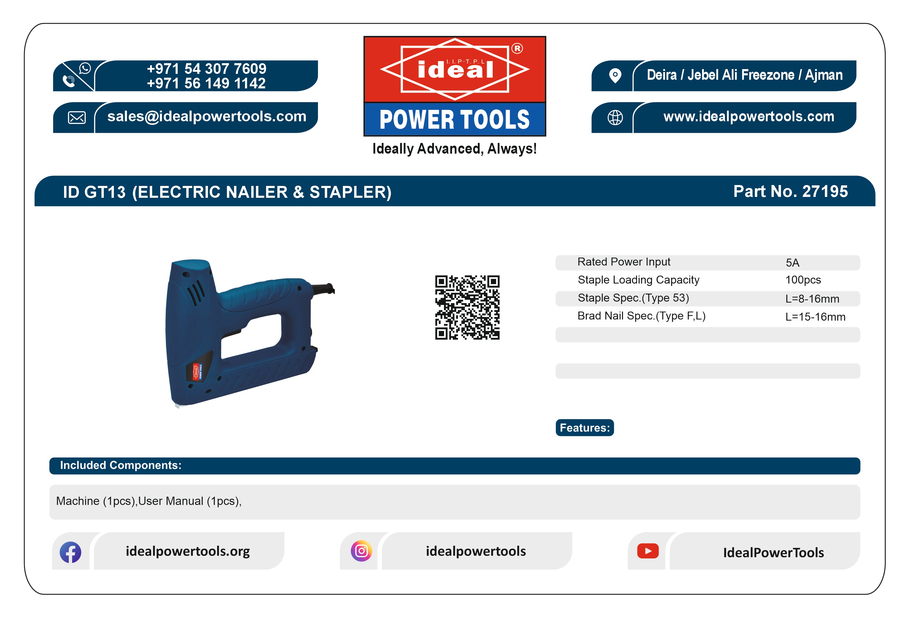 ID GT13 ELECTRIC TACKER & NAILER MACHINE