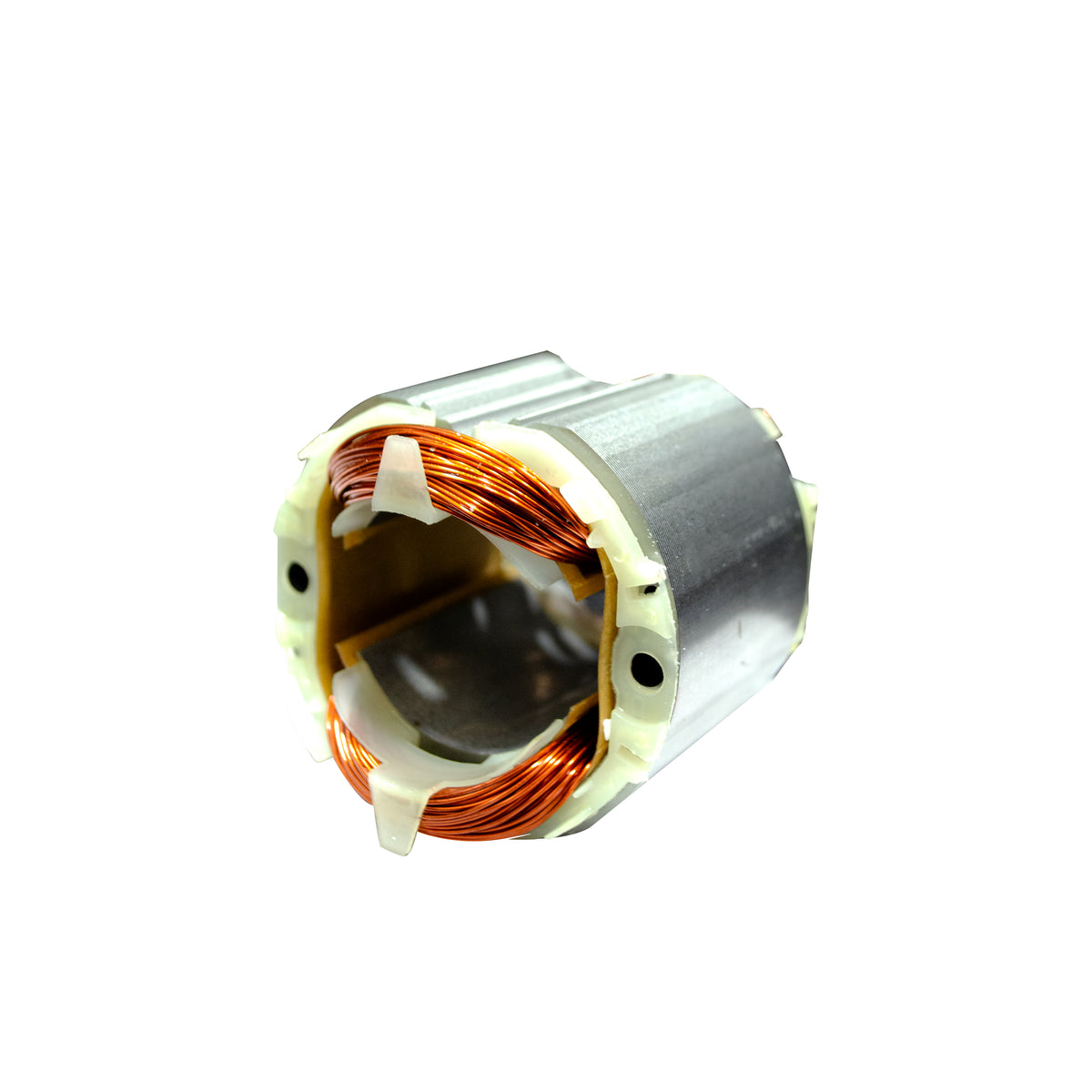 A coil (circular saw spare part) isolated on a white background.