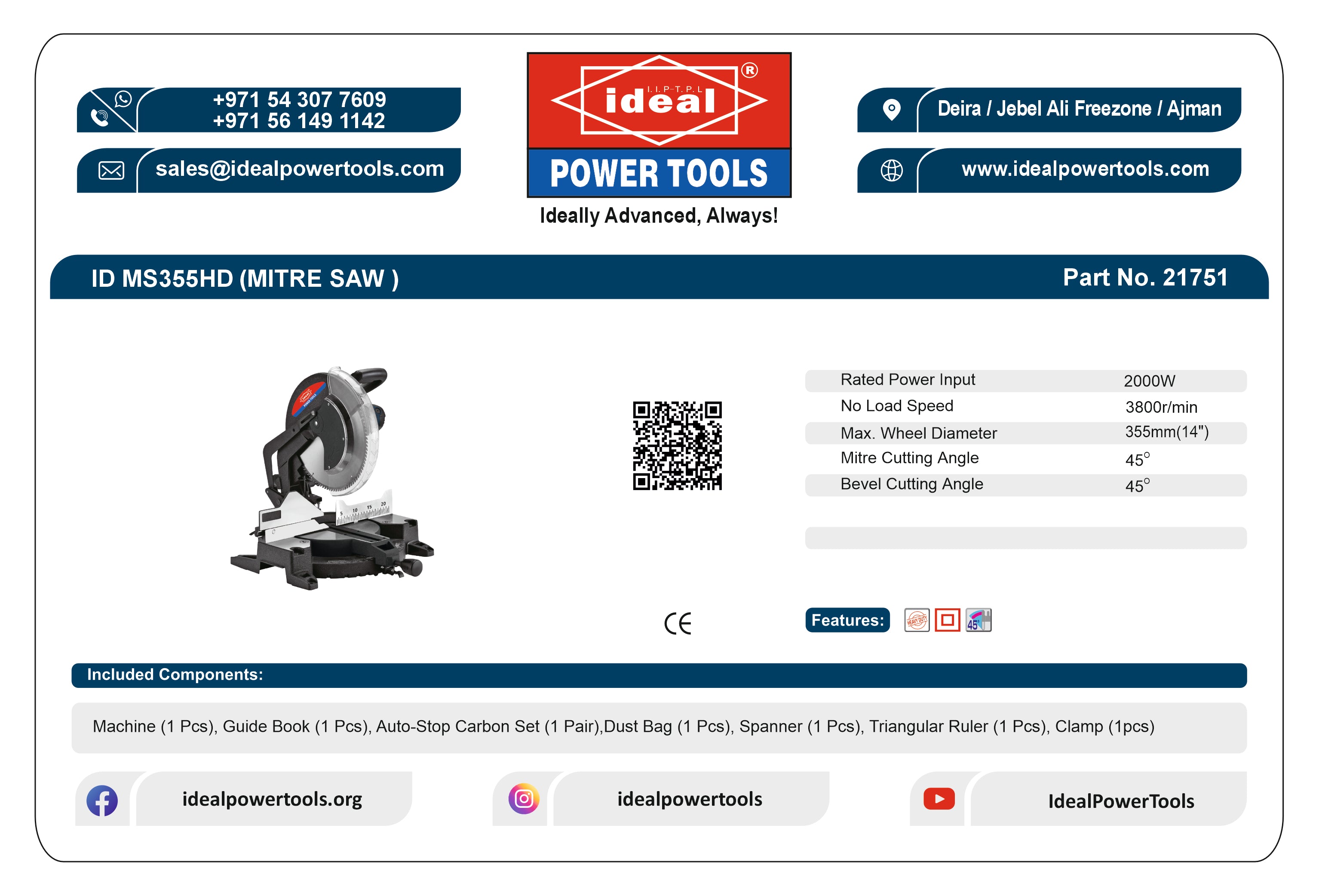ID MS355HD ELECTRIC MITRE SAW MACHINE