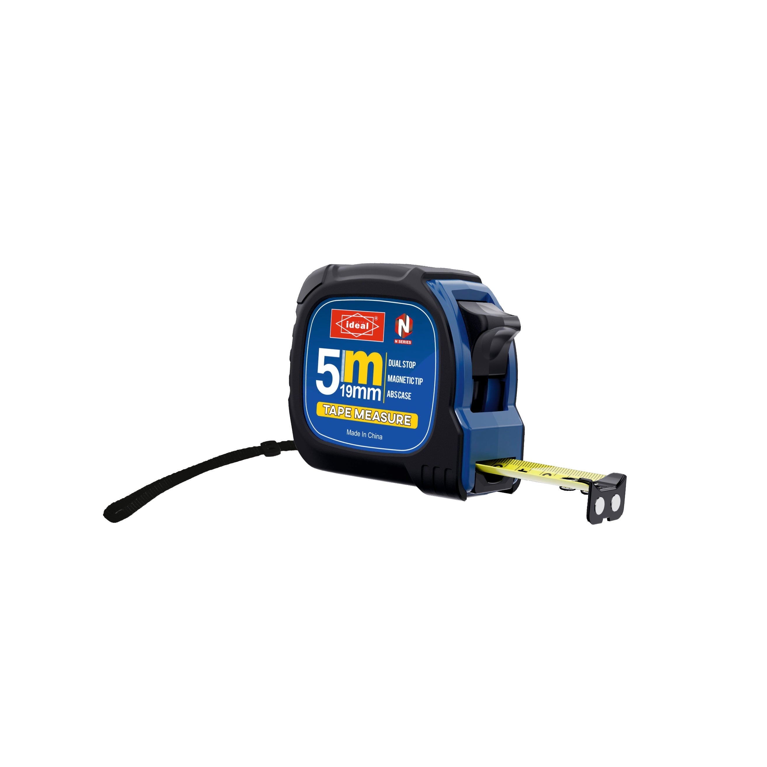Tape measure with '5m' label on a white background