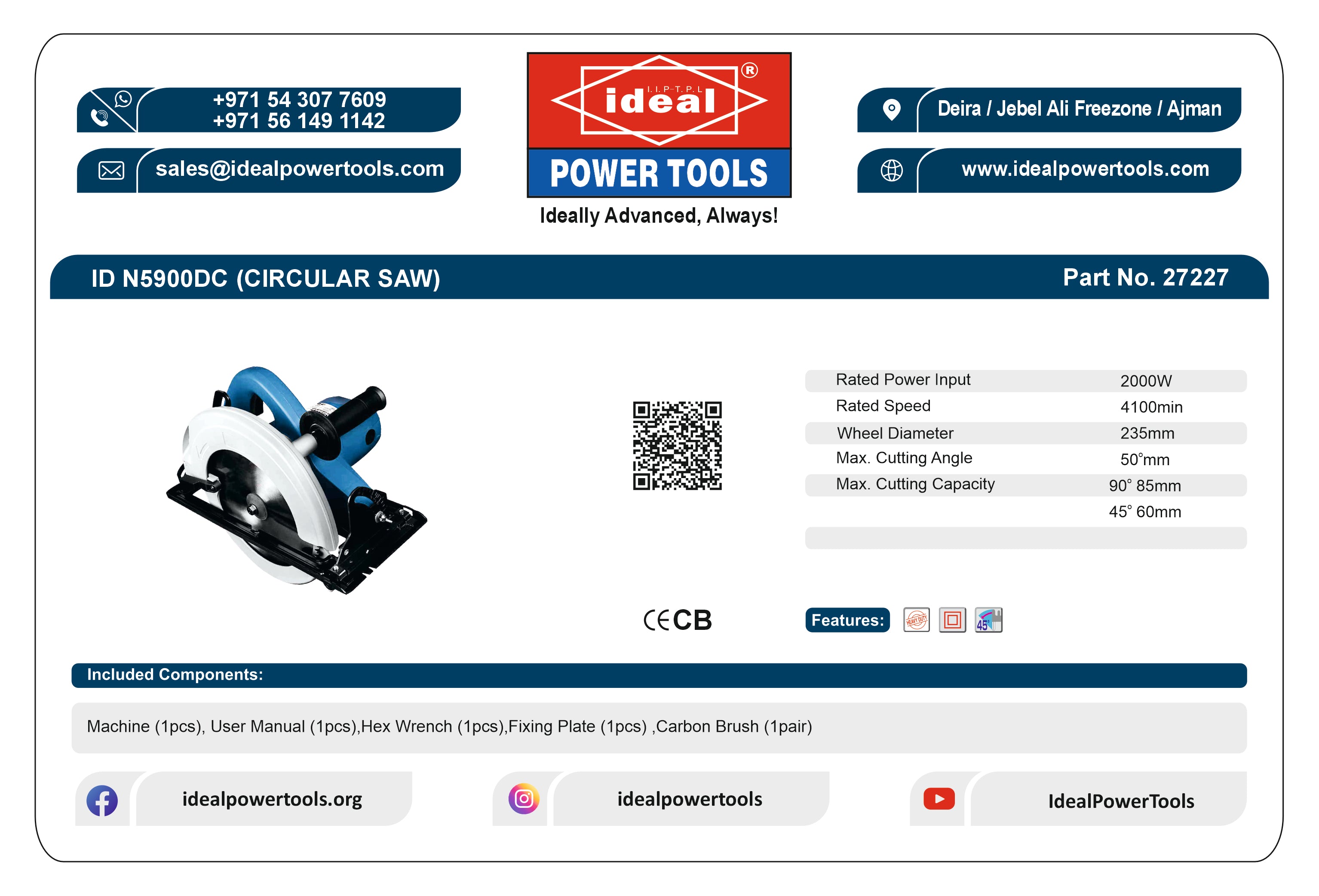 ID N5900DC ELECTRIC CIRCULAR SAW MACHINE