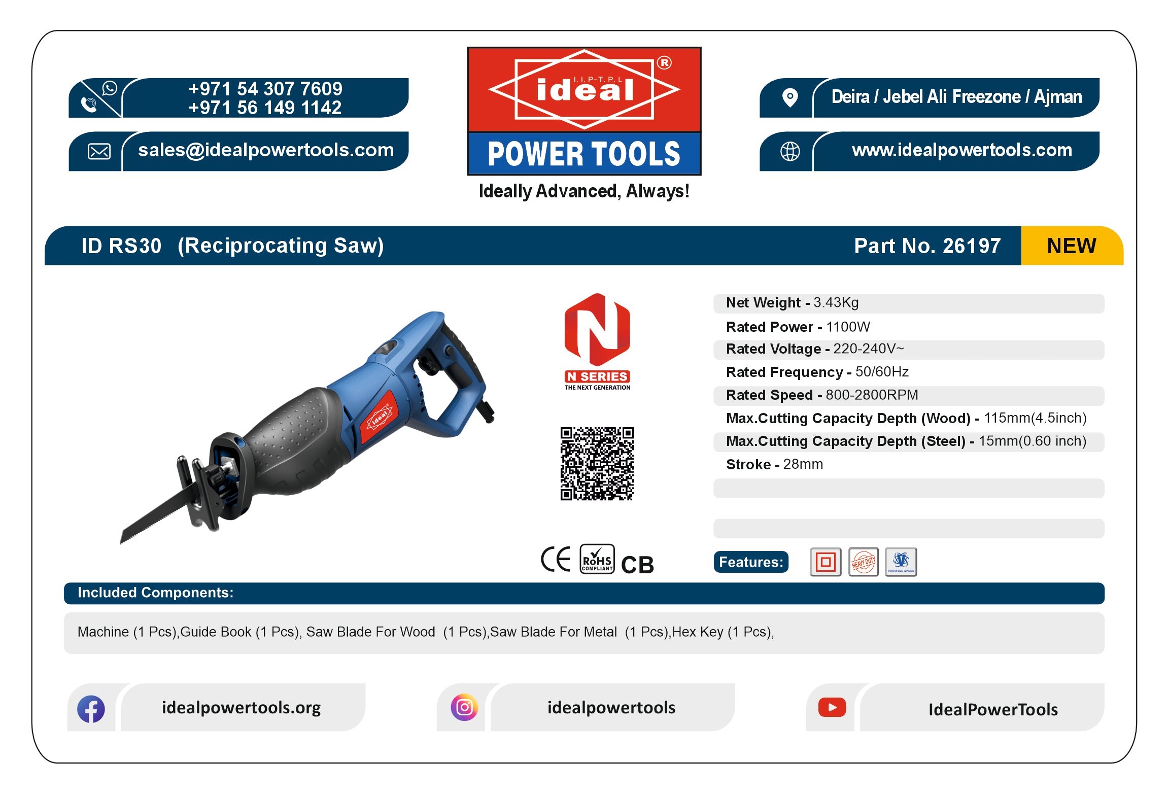 ID RS30 - ELECTRIC RECIPROCATING SAW MACHINE