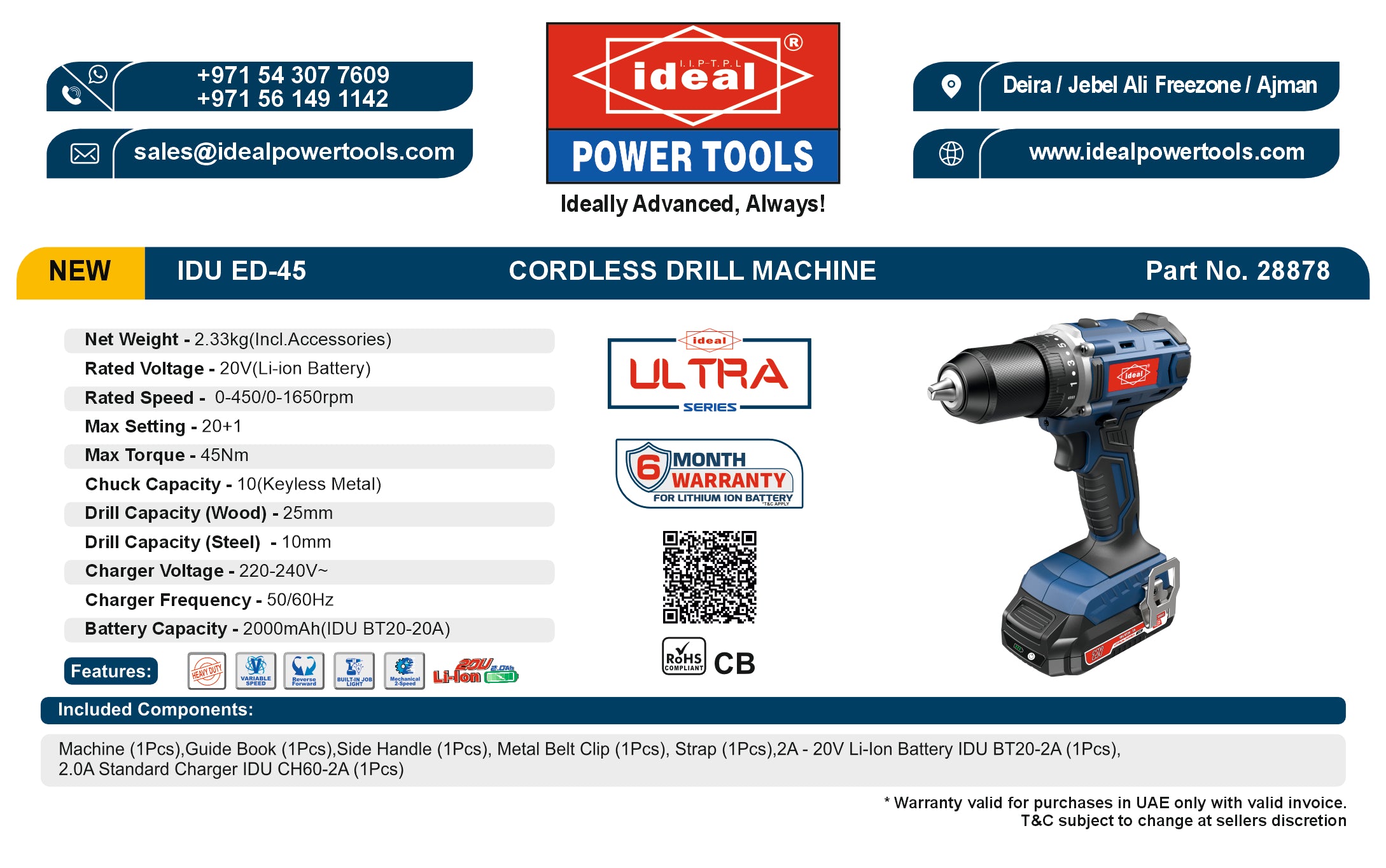 IDU ED-45 CORDLESS DRILL MACHINE KIT