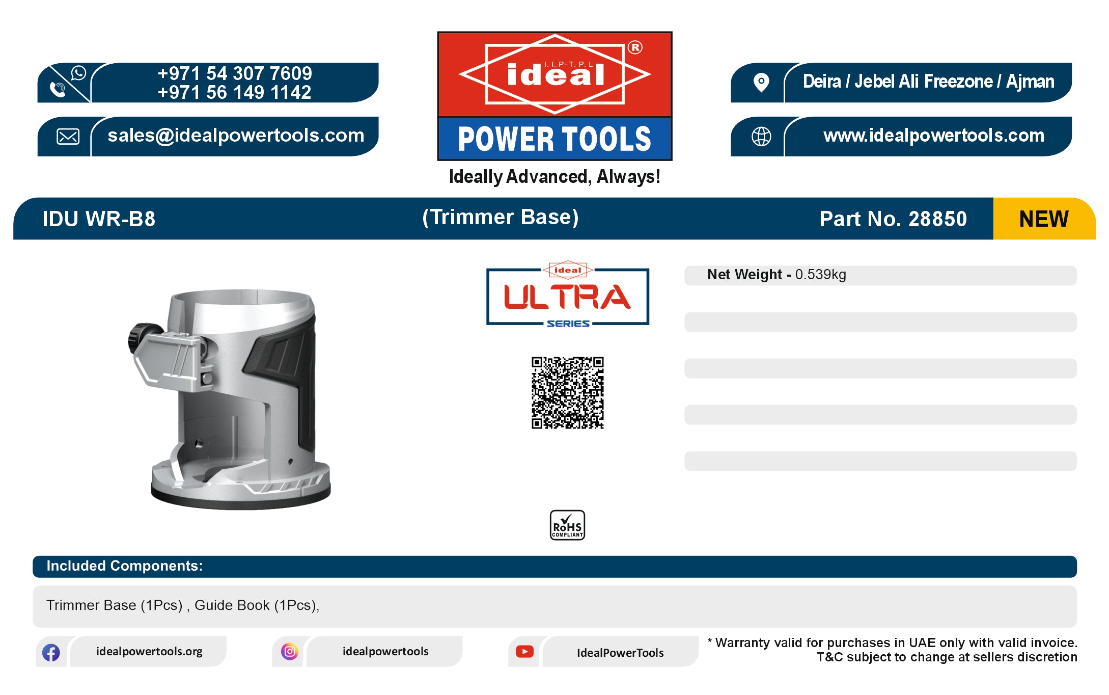Ideal Ultra Trimmer Base for IDU WR-B8