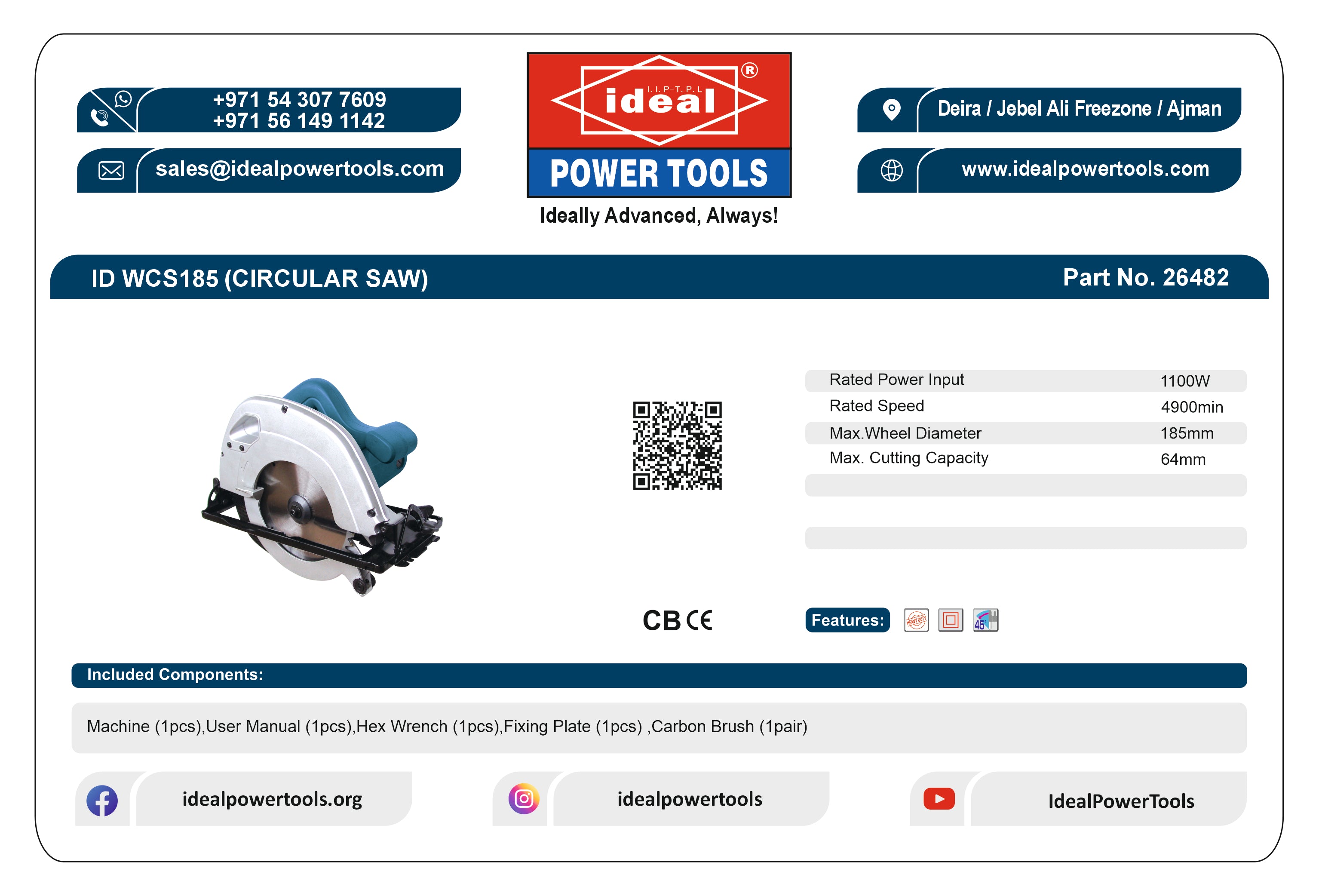 ID WCS185 ELECTRIC CIRCULAR SAW MACHINE