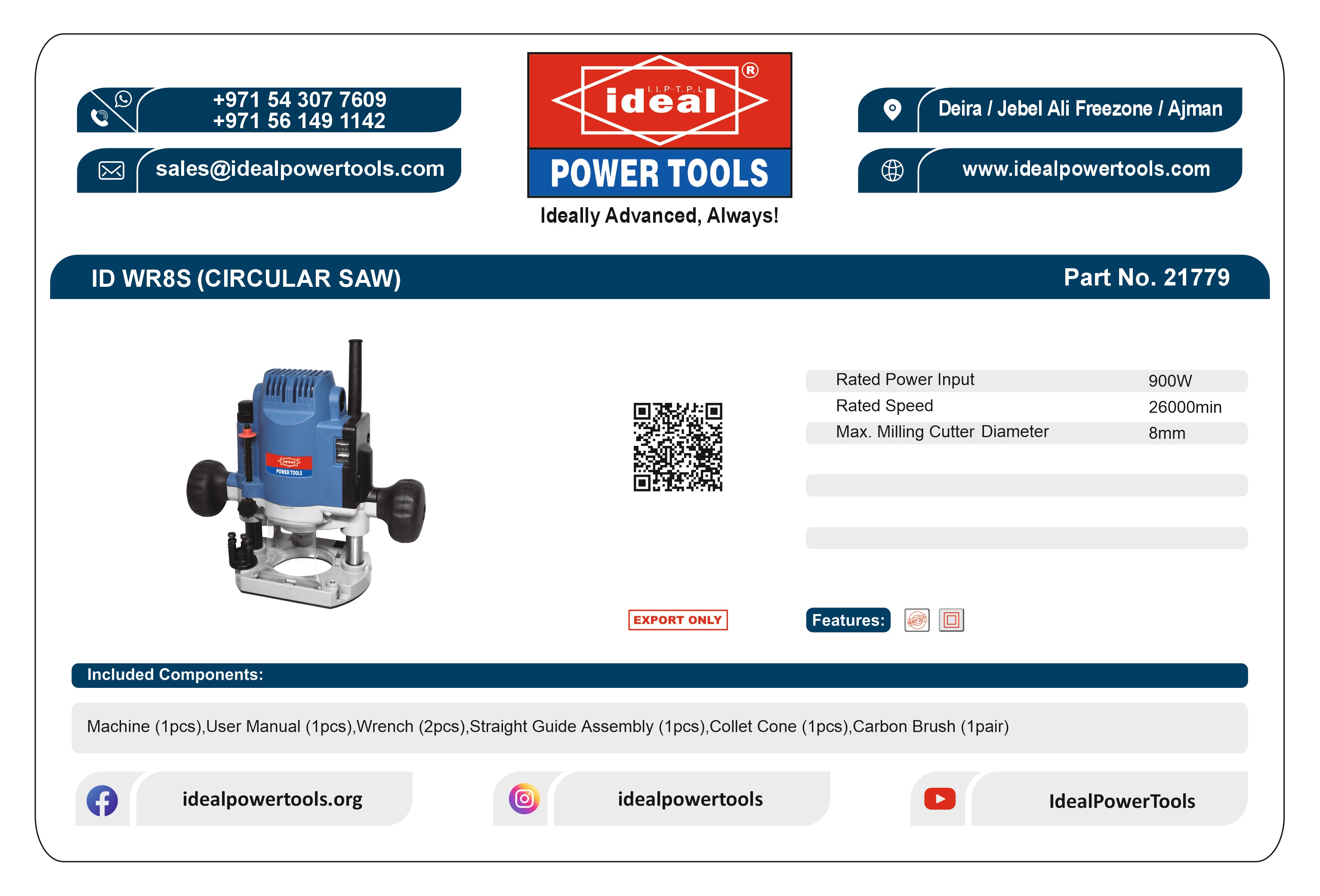 ID WR8S ELECTRIC ROUTER MACHINE