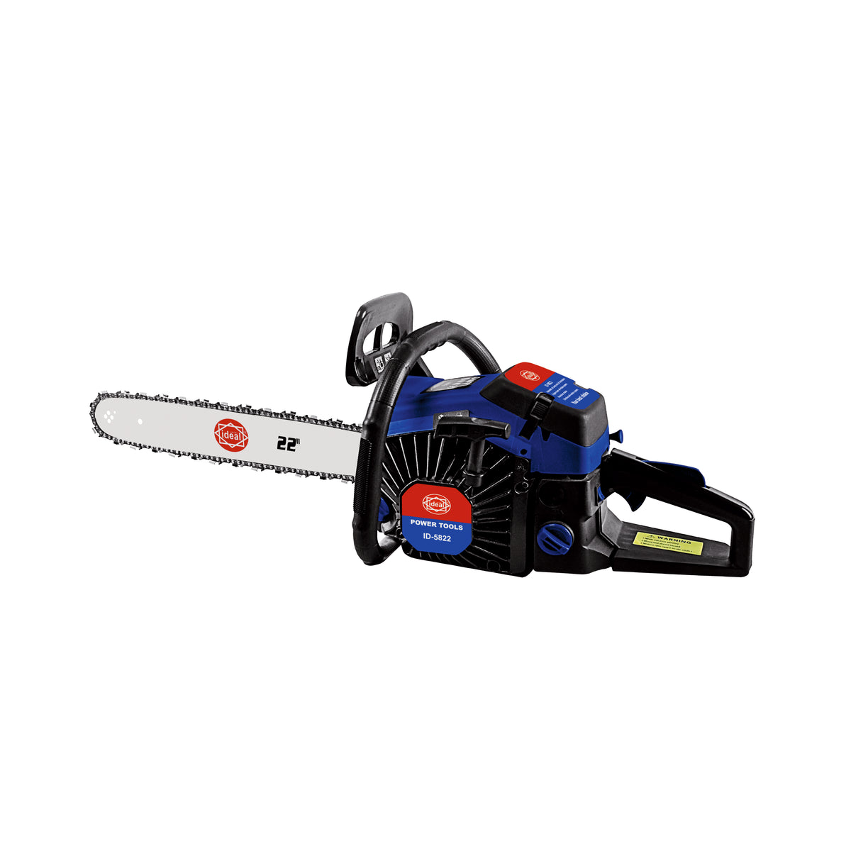 Chain saw with 'Ideal' label on a white background