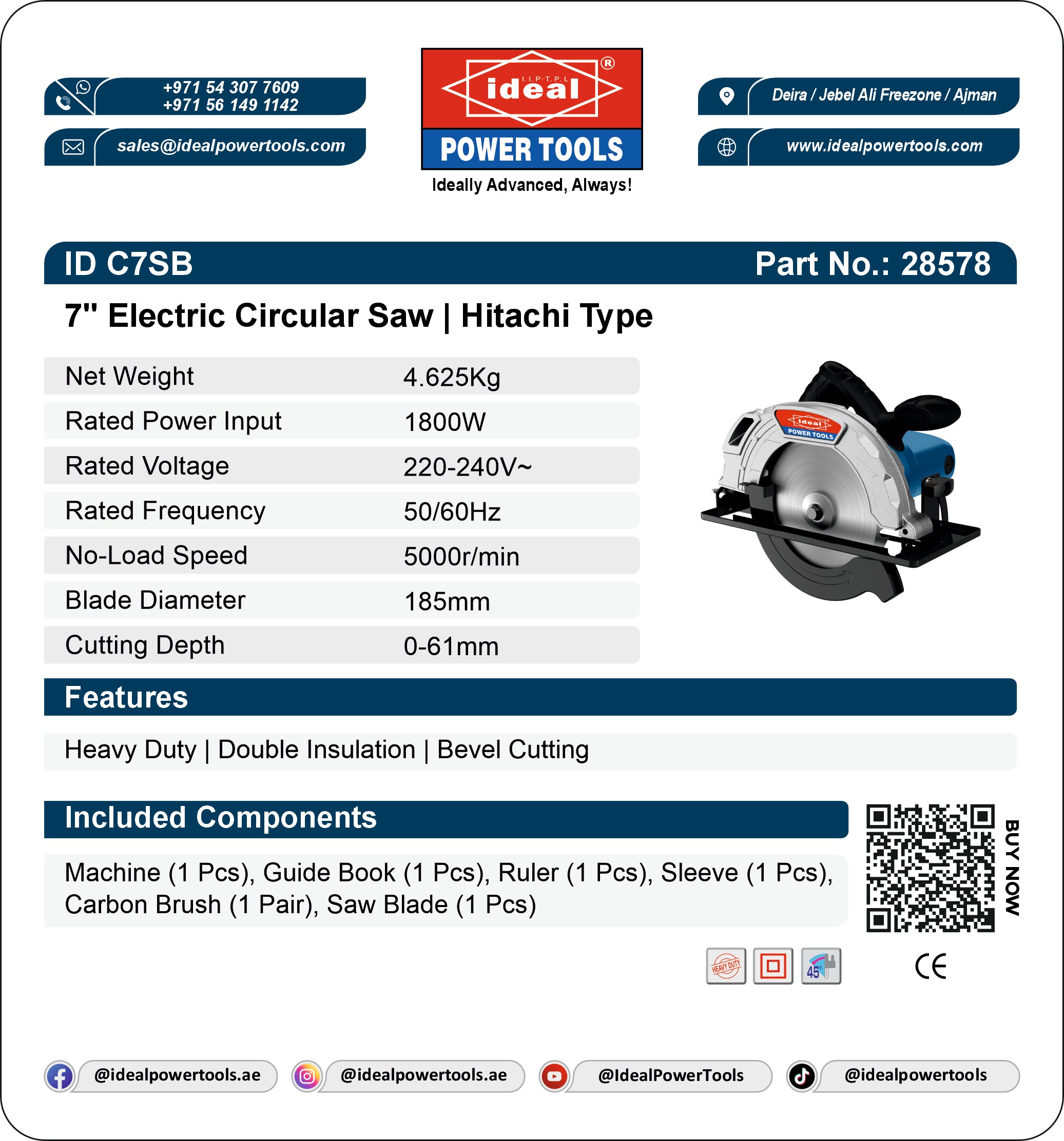 ID C7SB ELECTRIC CIRCULAR SAW MACHINE