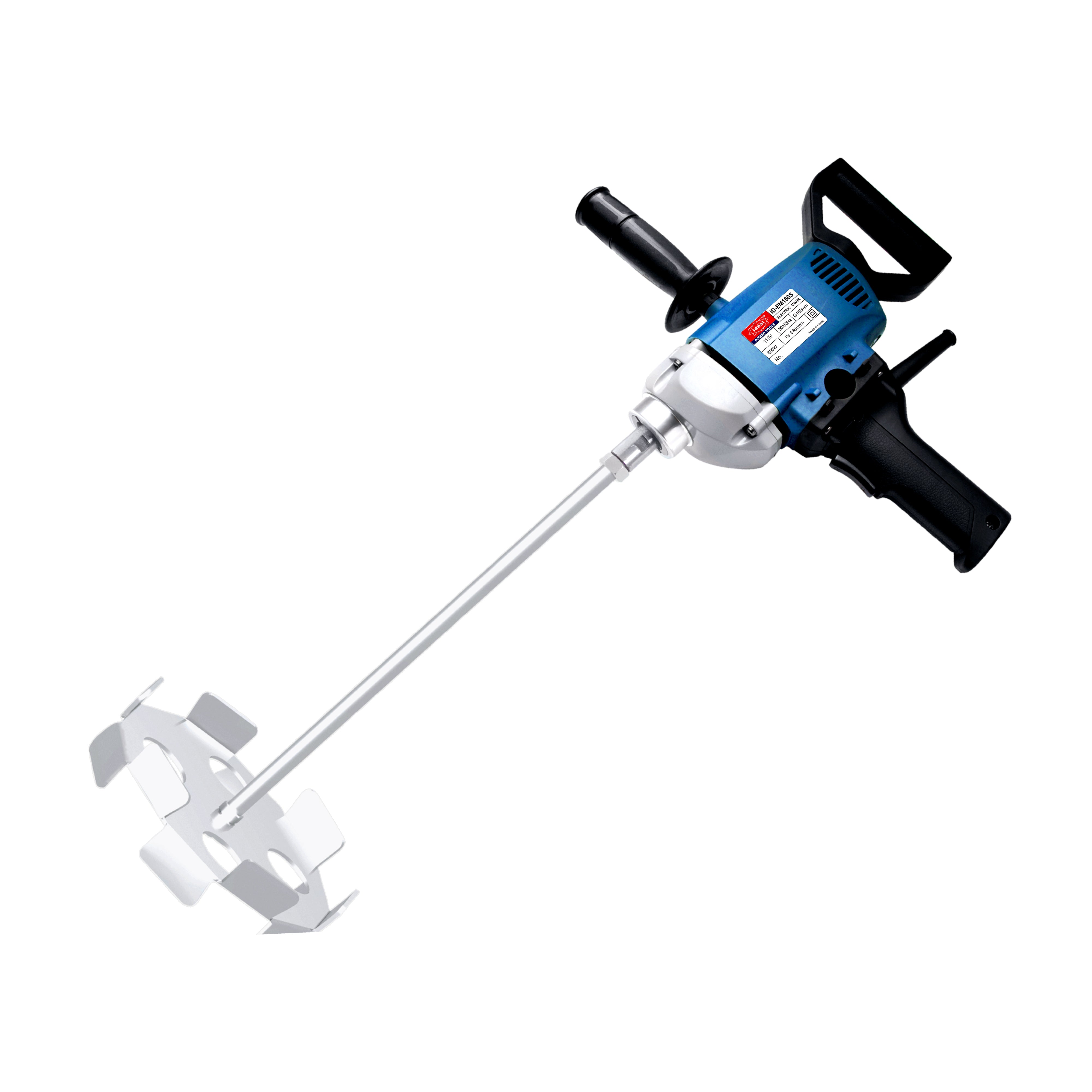 Electric Paint Mixer ID EM160S with blue handle and white base on a white background