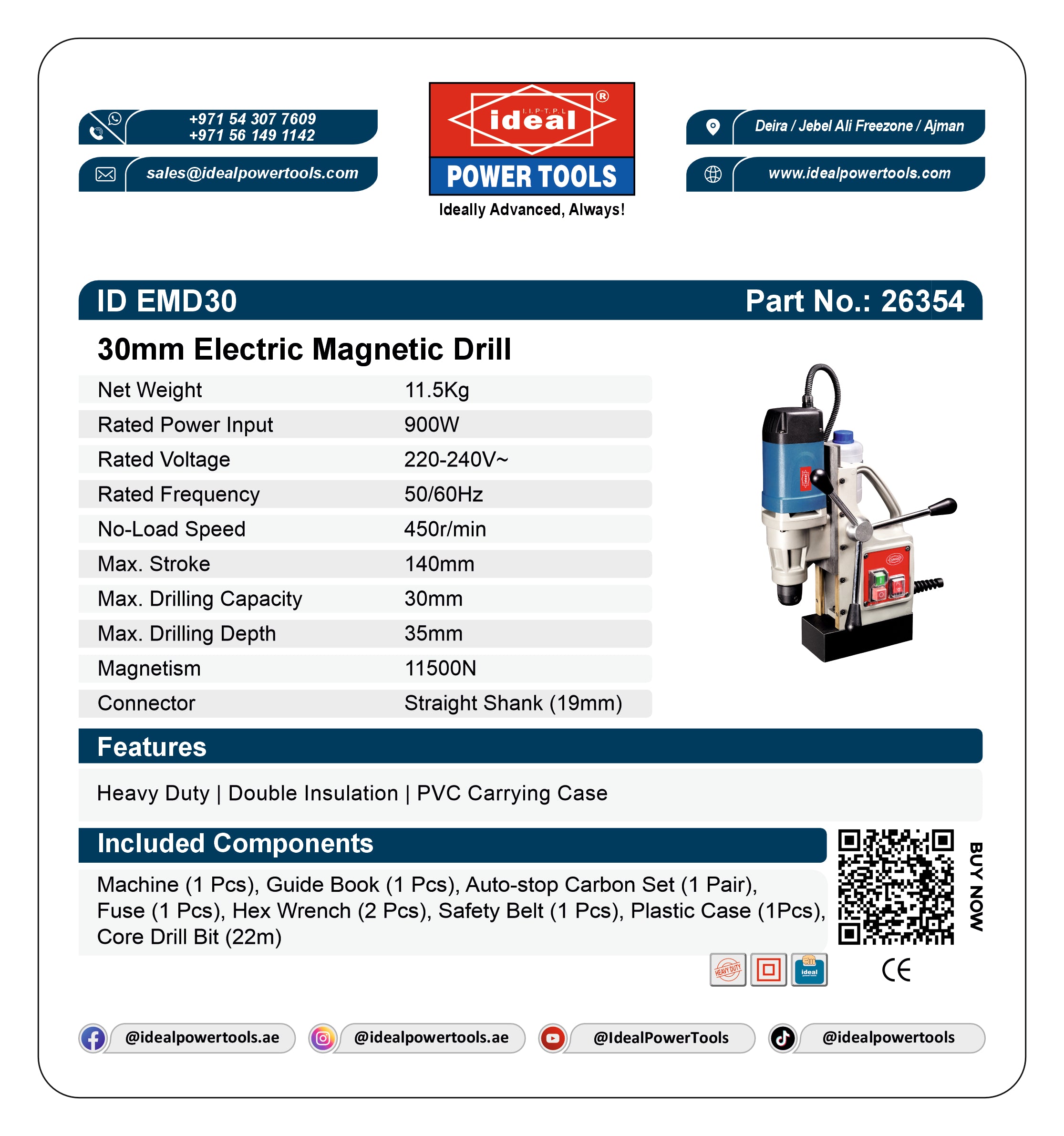ID EMD30 ELECTRIC MAGNETIC CORE DRILL MACHINE