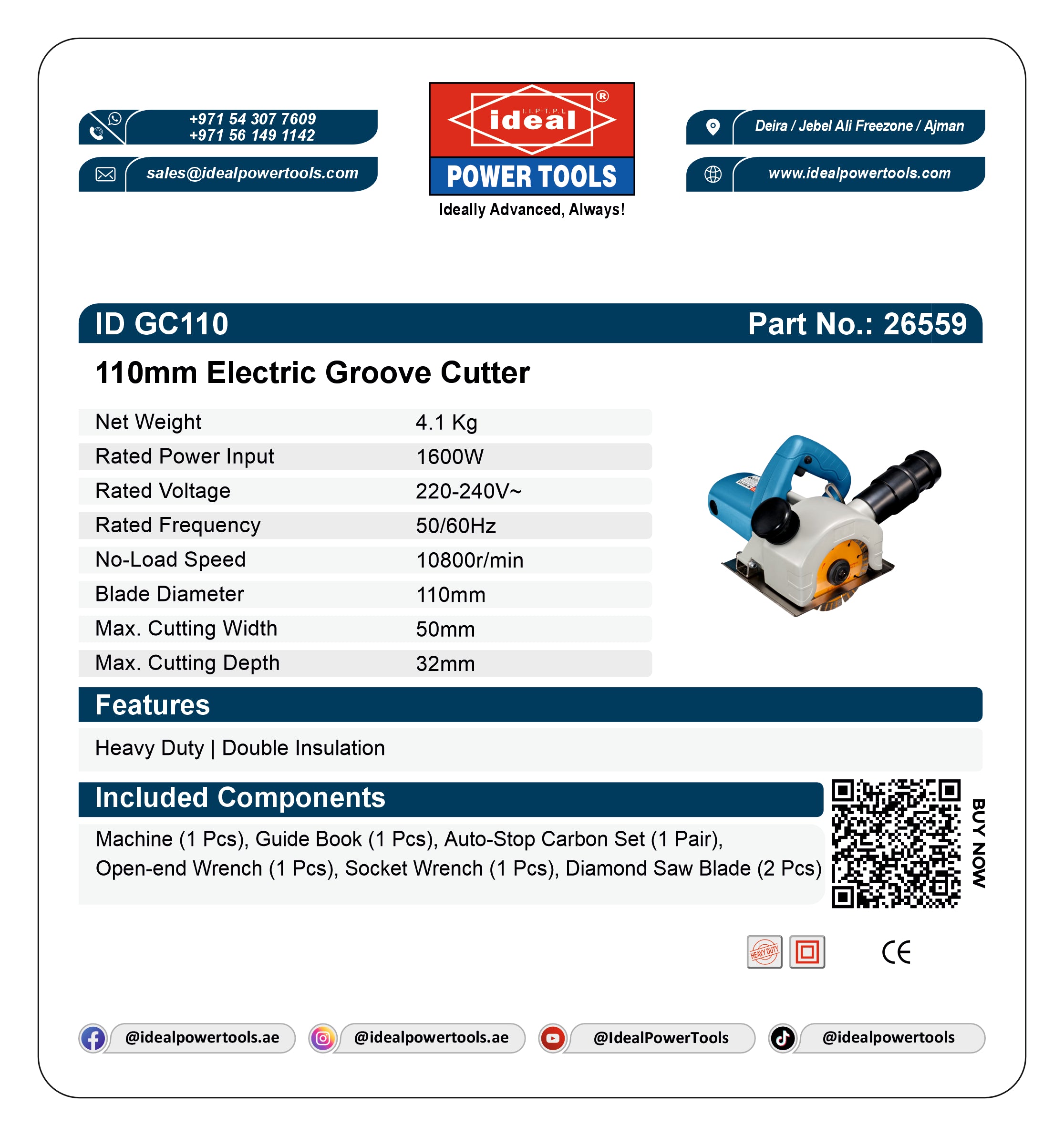 ID GC110 ELECTRIC GROOVE CUTTERS AND WALL CHASER MACHINE