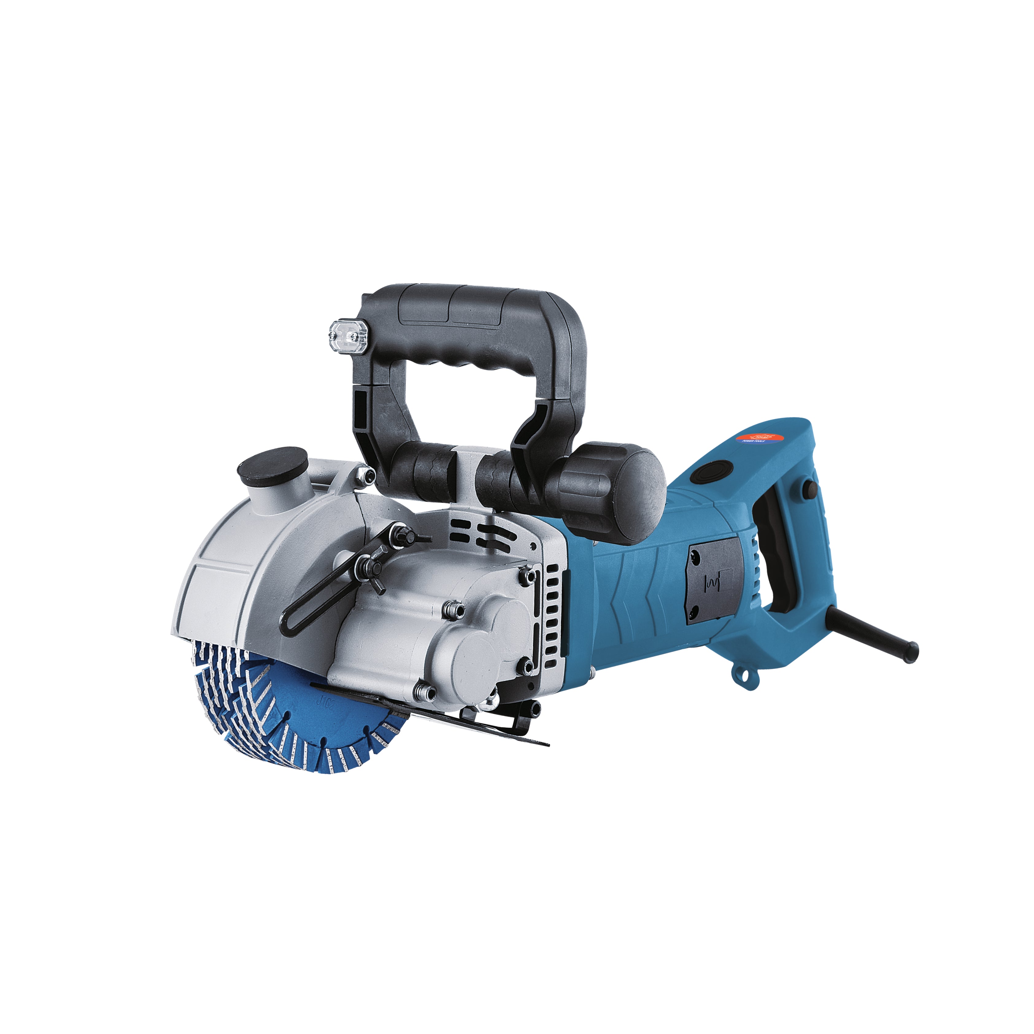 Electric Groove Cutter and Wall Chaser Machine ID GC135 with blue blade on a white background