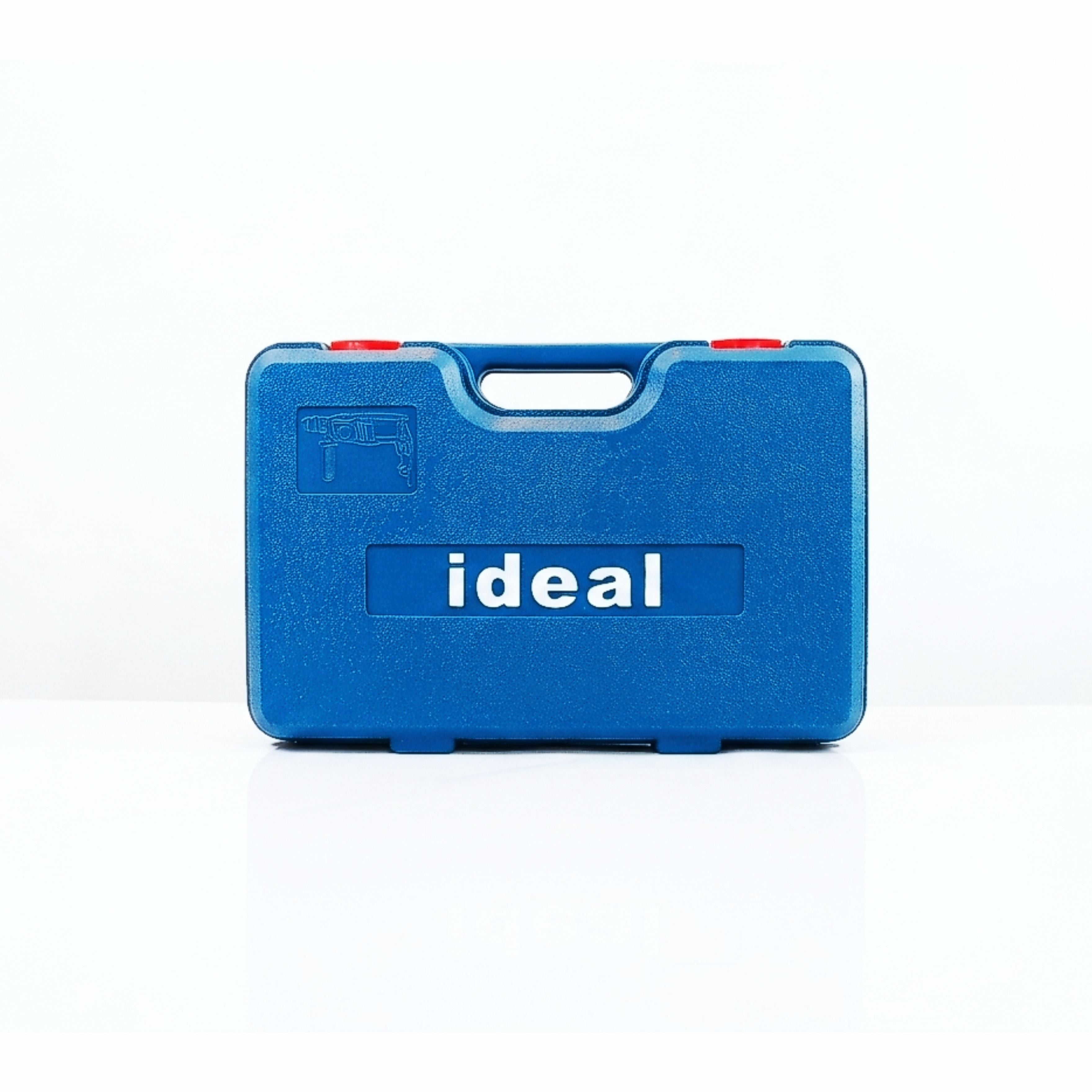 Blue tool case with 'ideal' branding on a white background