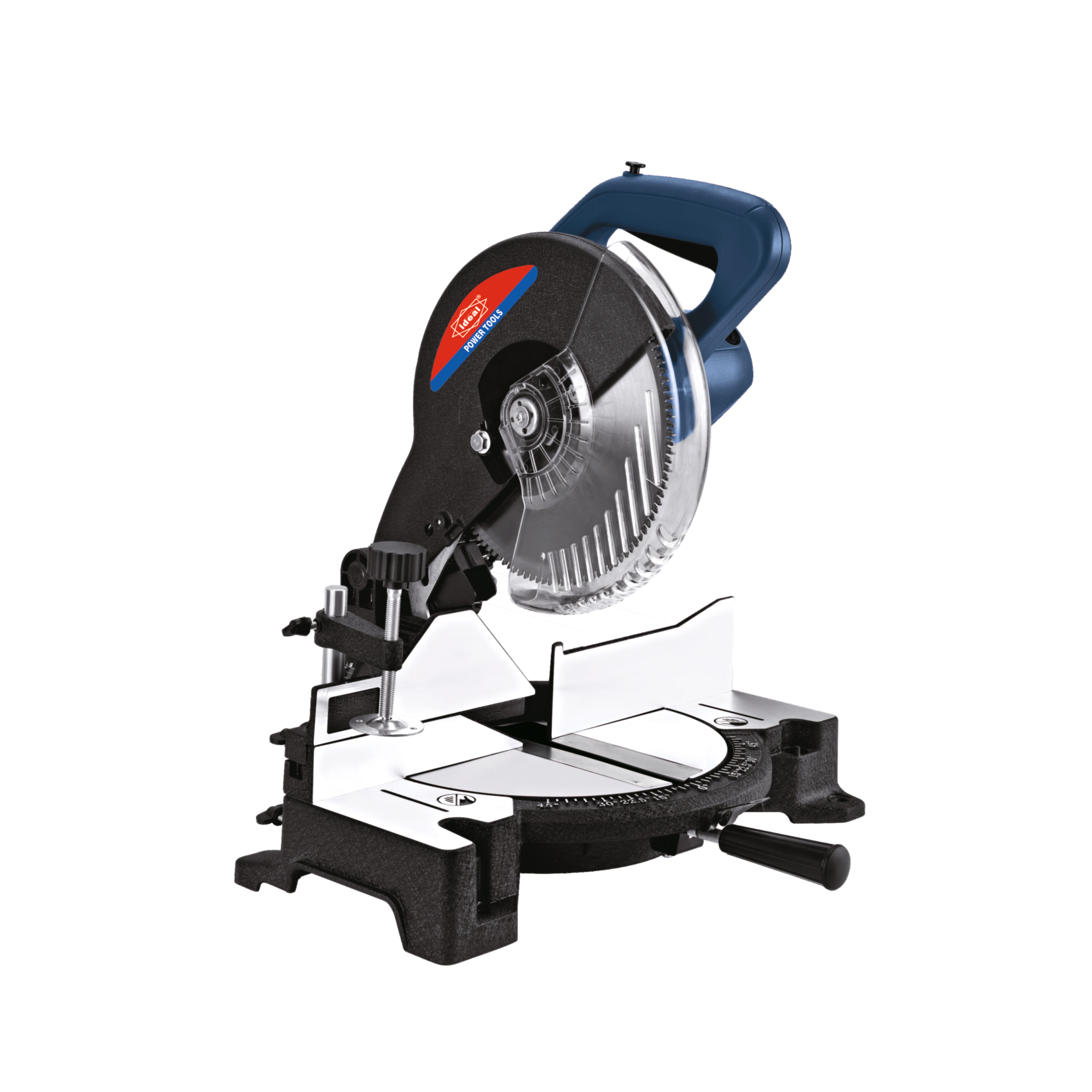 Miter saw machine on a white background