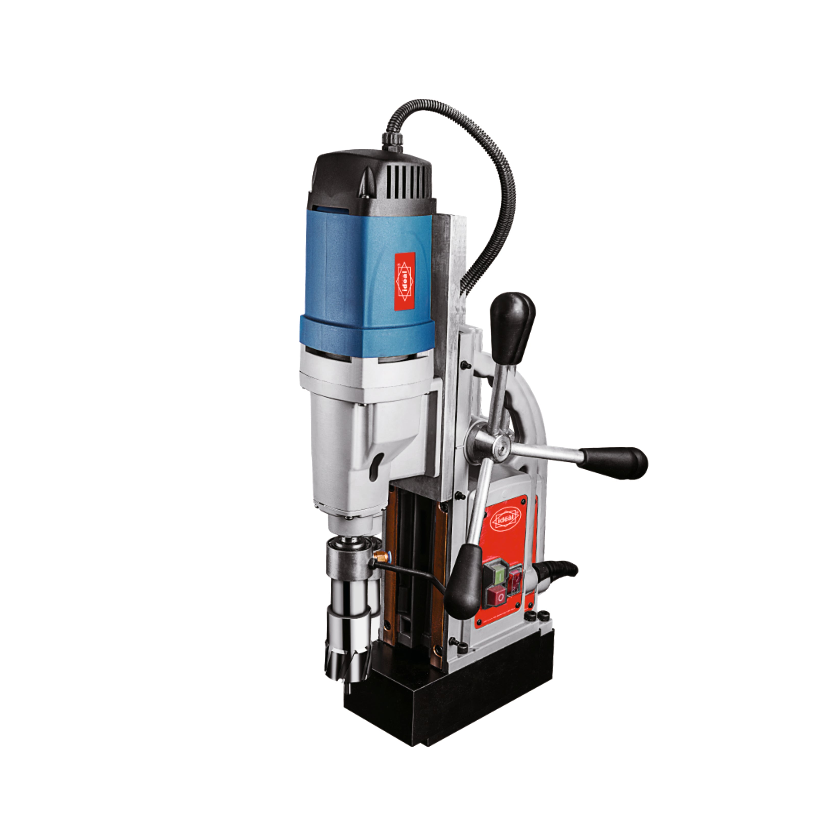 Drilling machine ID MD50HQ with blue and red accents on a white background