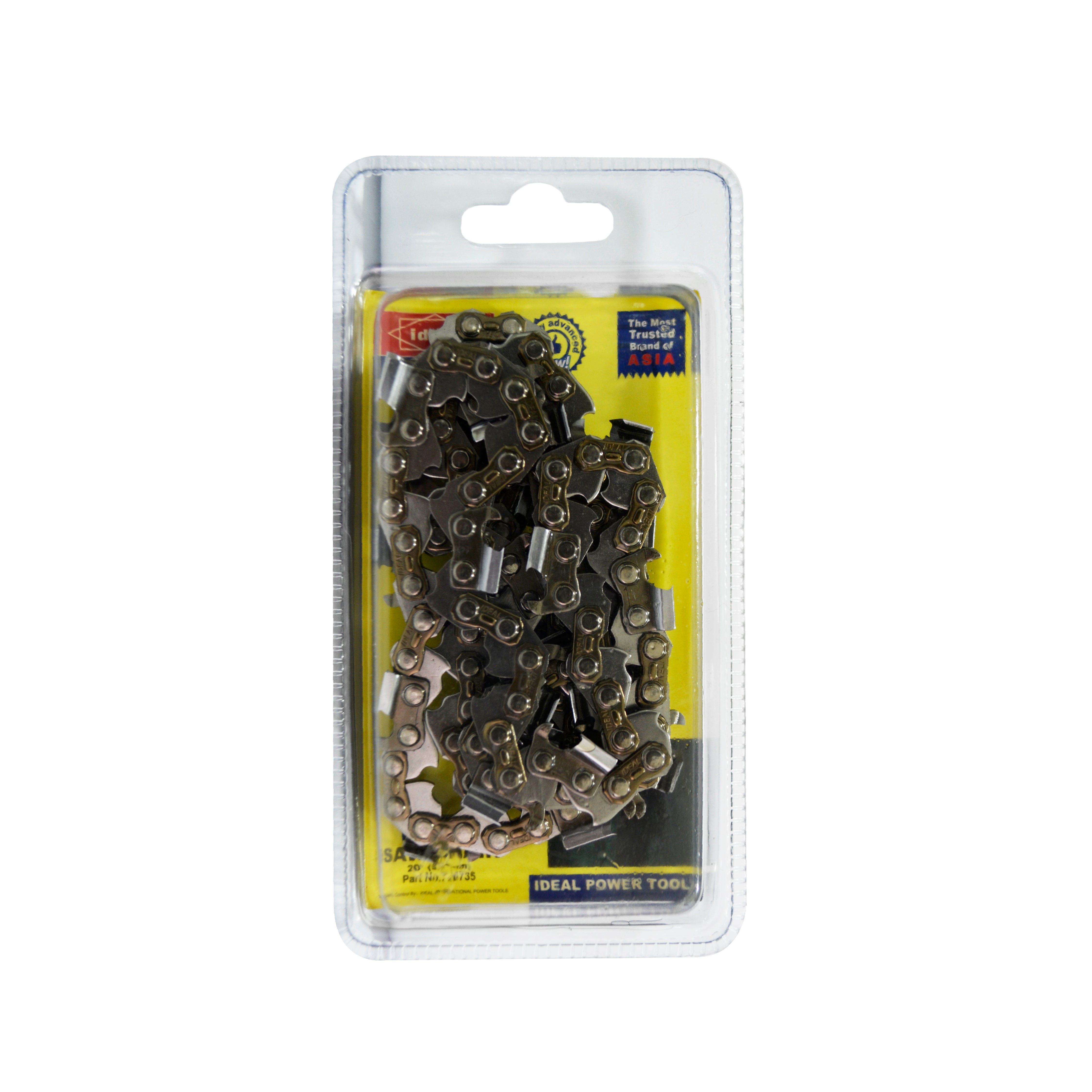 Ring saw chain in packaging on a white background