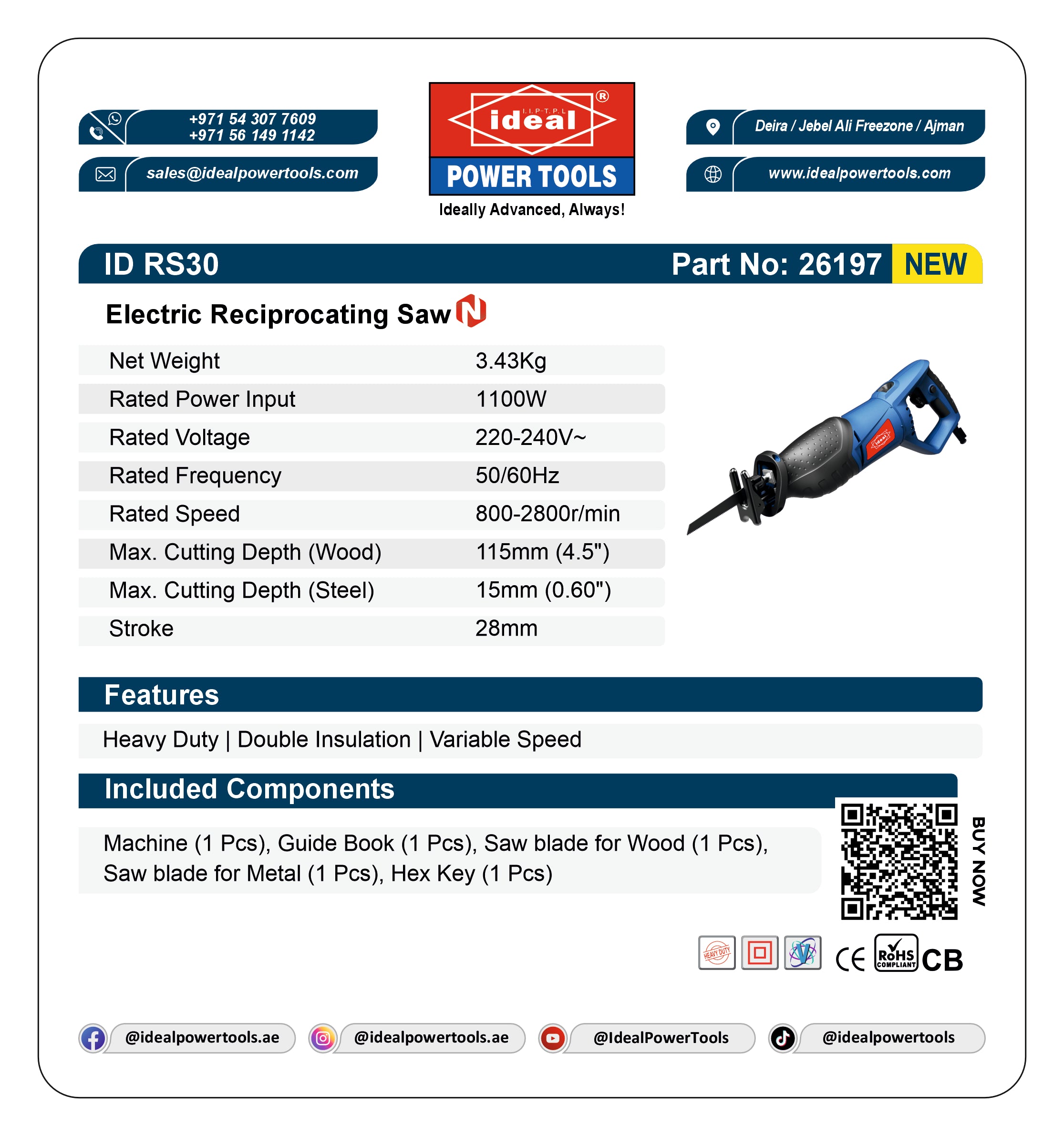 ID RS30 - ELECTRIC RECIPROCATING SAW MACHINE