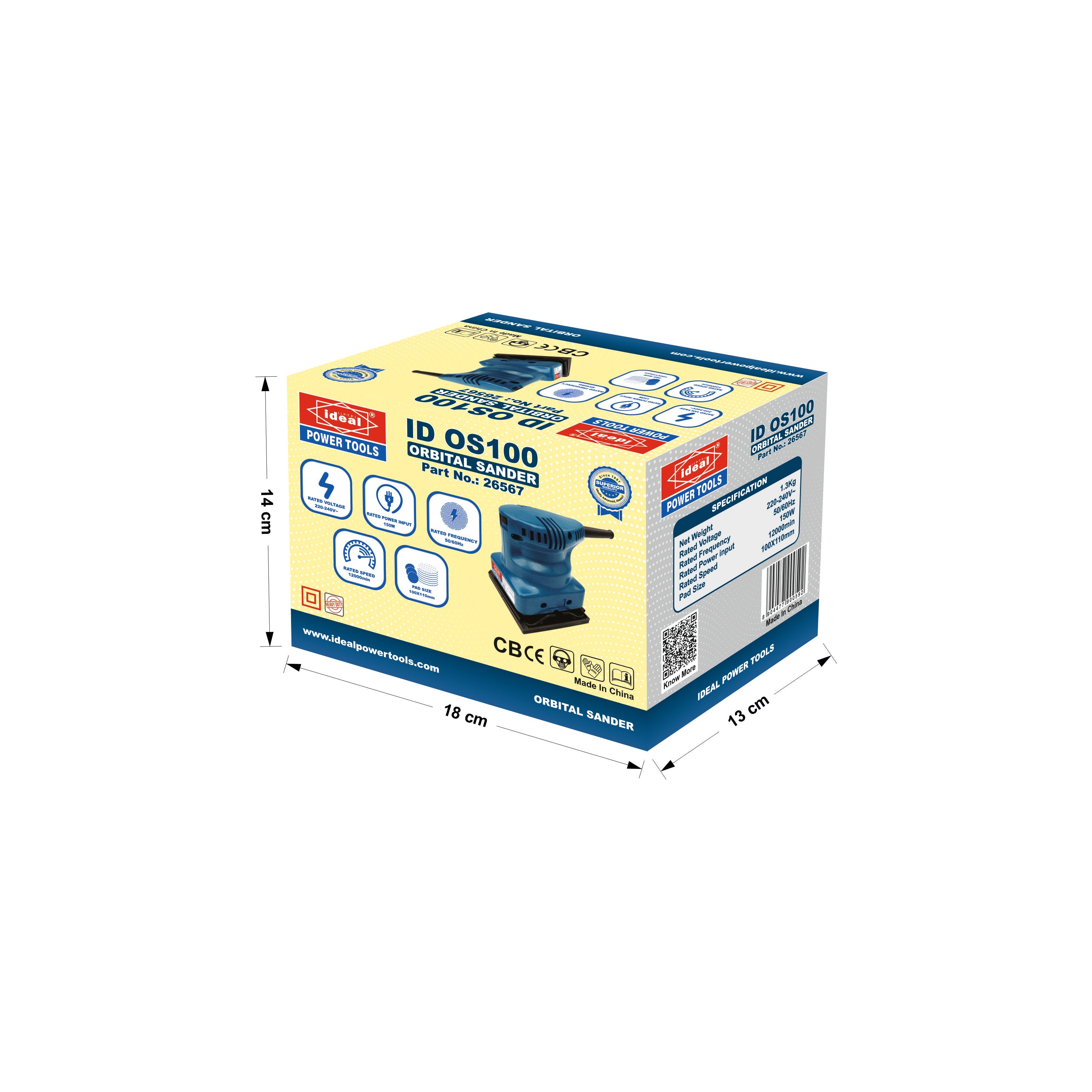 ID OS100 ELECTRIC ORBITAL SANDER MACHINE