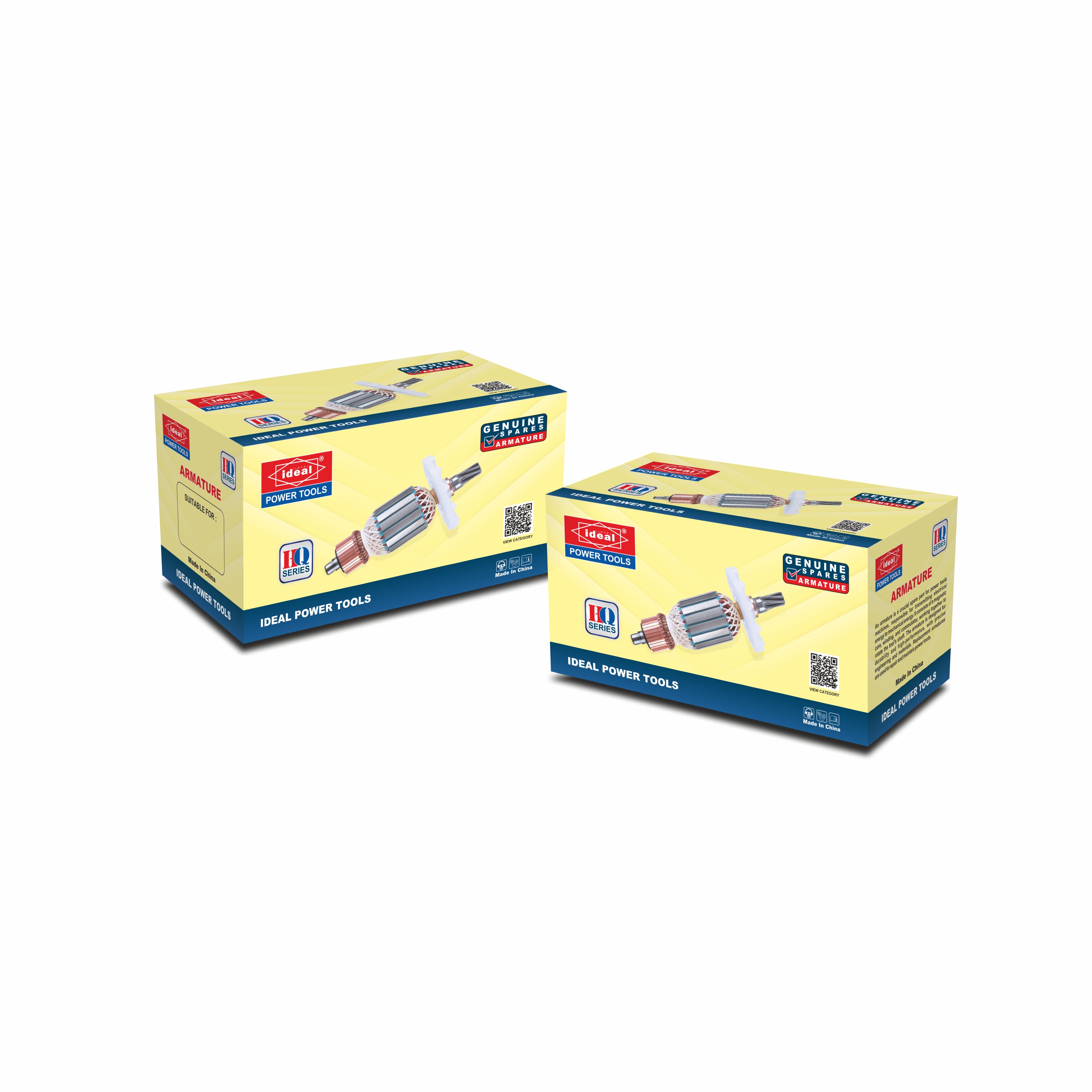 Two boxes of Ideal Power Tools armature (9-inch Angle Grinder spare part) on a white background
