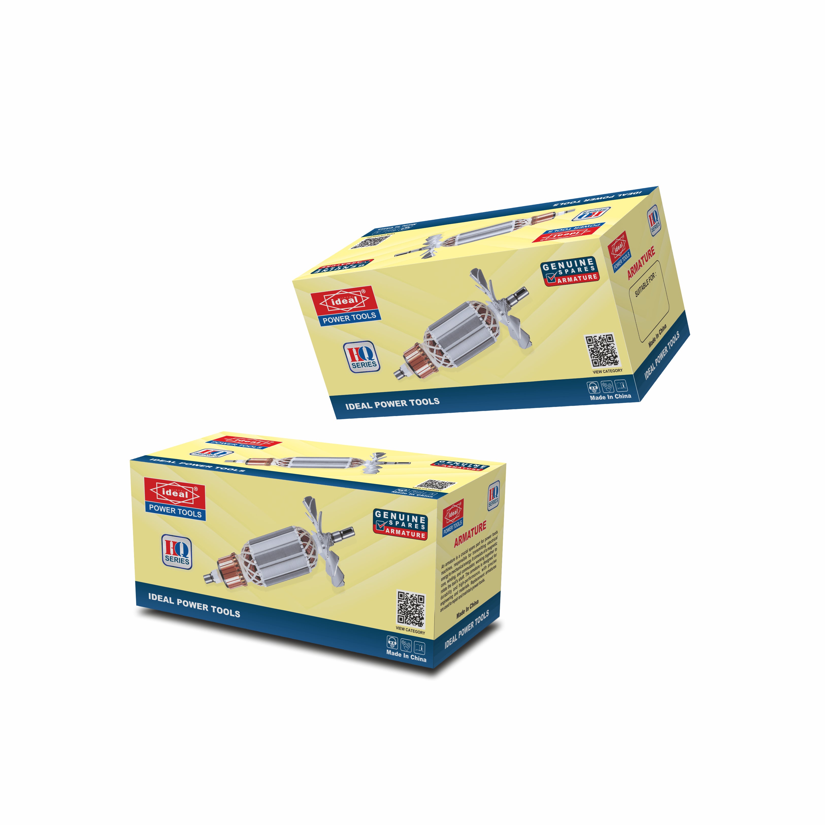 Two boxes of armature for compatible Makita circular saw on a white background