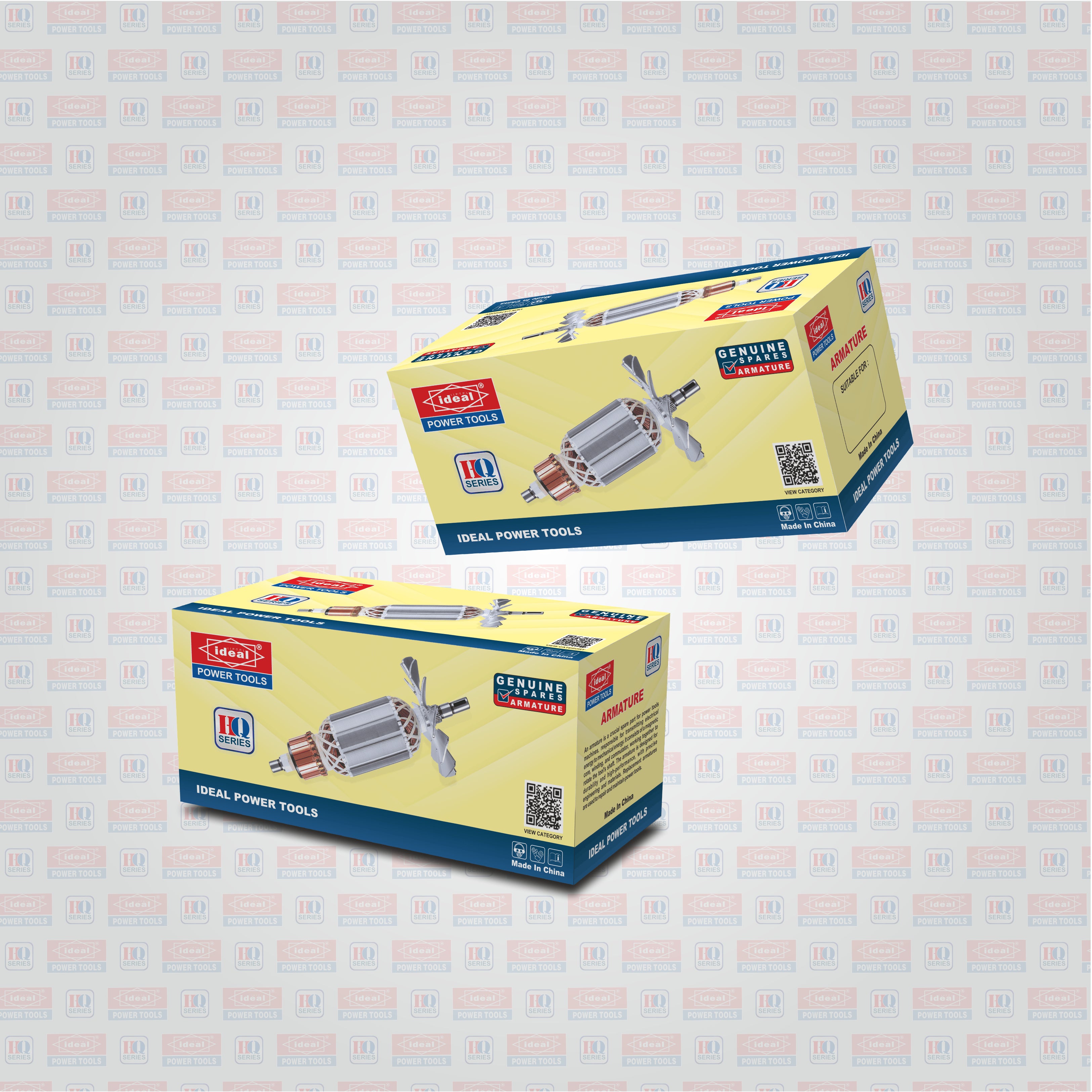 Two boxes of armature for compatible Makita circular saw on a light gray background