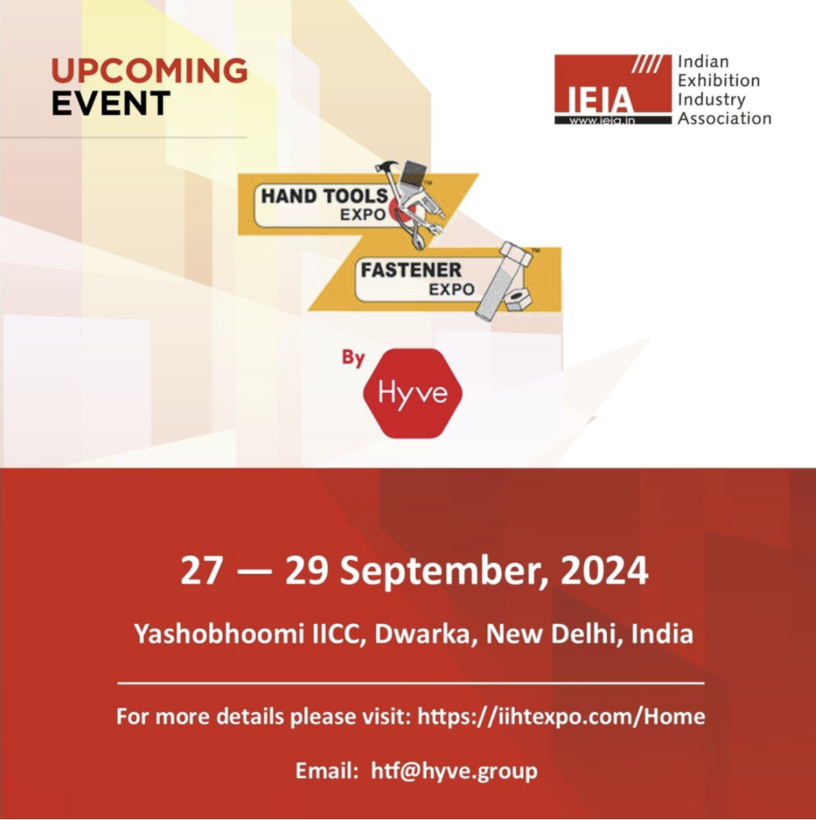 Visit Us: 22nd Edition of India’s Largest Hand Tools, Power Tools & Fastener Expo!