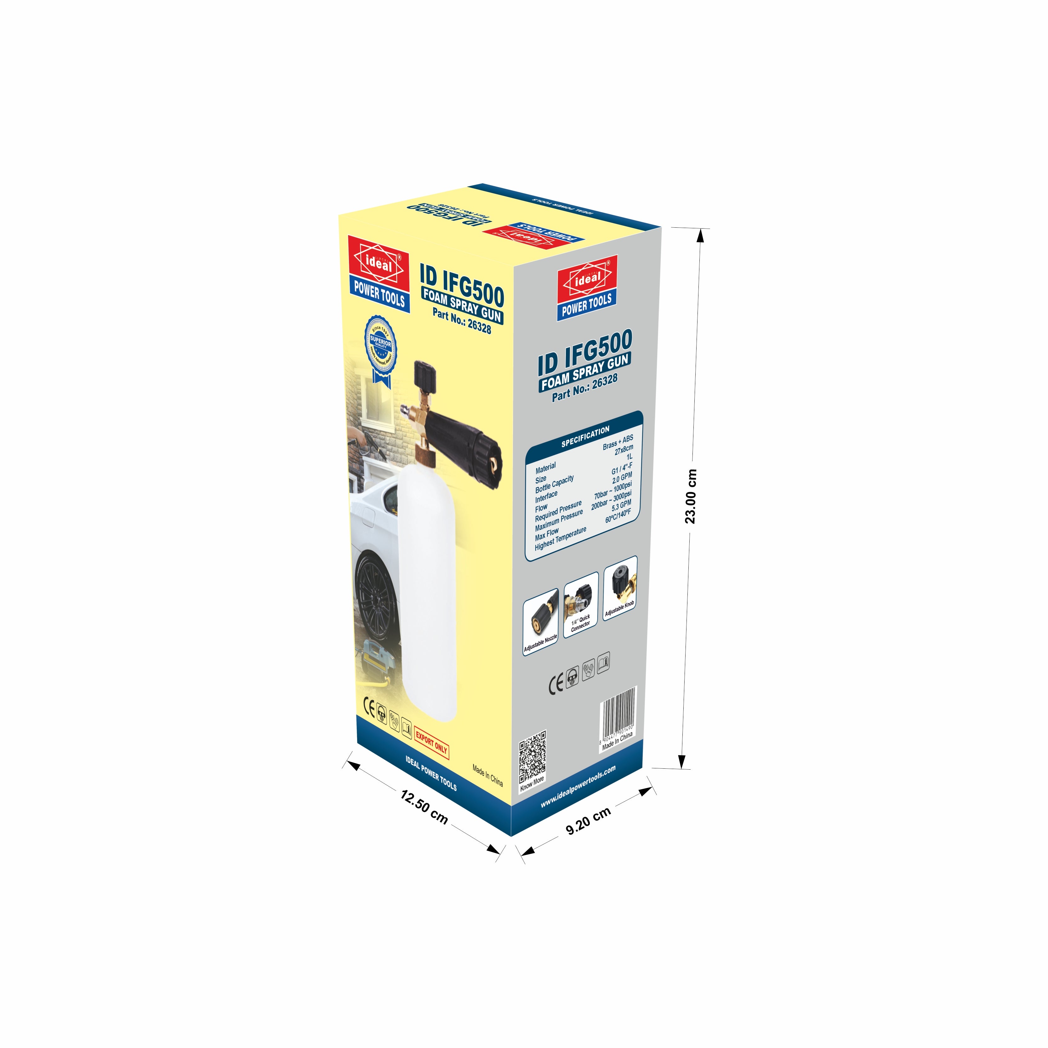 ID IFG500 IDEAL FOAM SPRAY GUN PRESSURE WASHER ACCESSORY