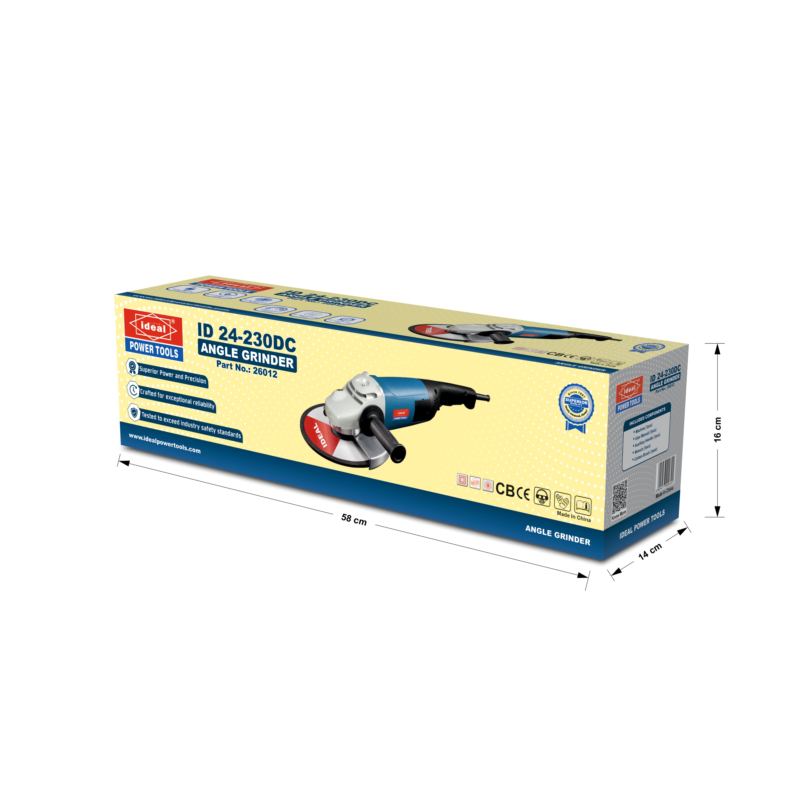 ID 24-230DC 9" ELECTRIC ANGLE GRINDER MACHINE [G-240V] [Bosch Type] - 26012