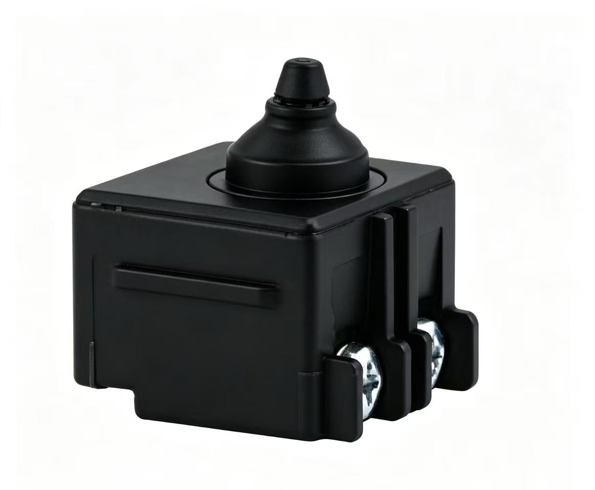 Black switch on a white background