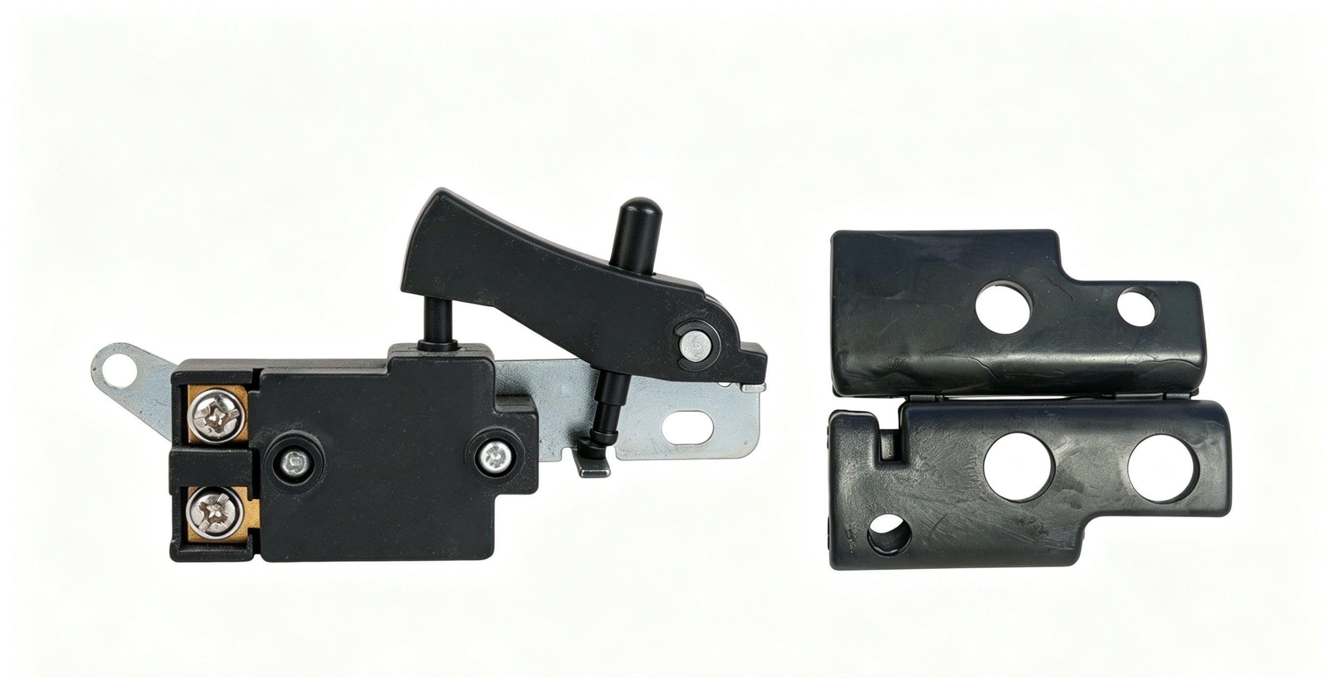 Switch components on a white background
