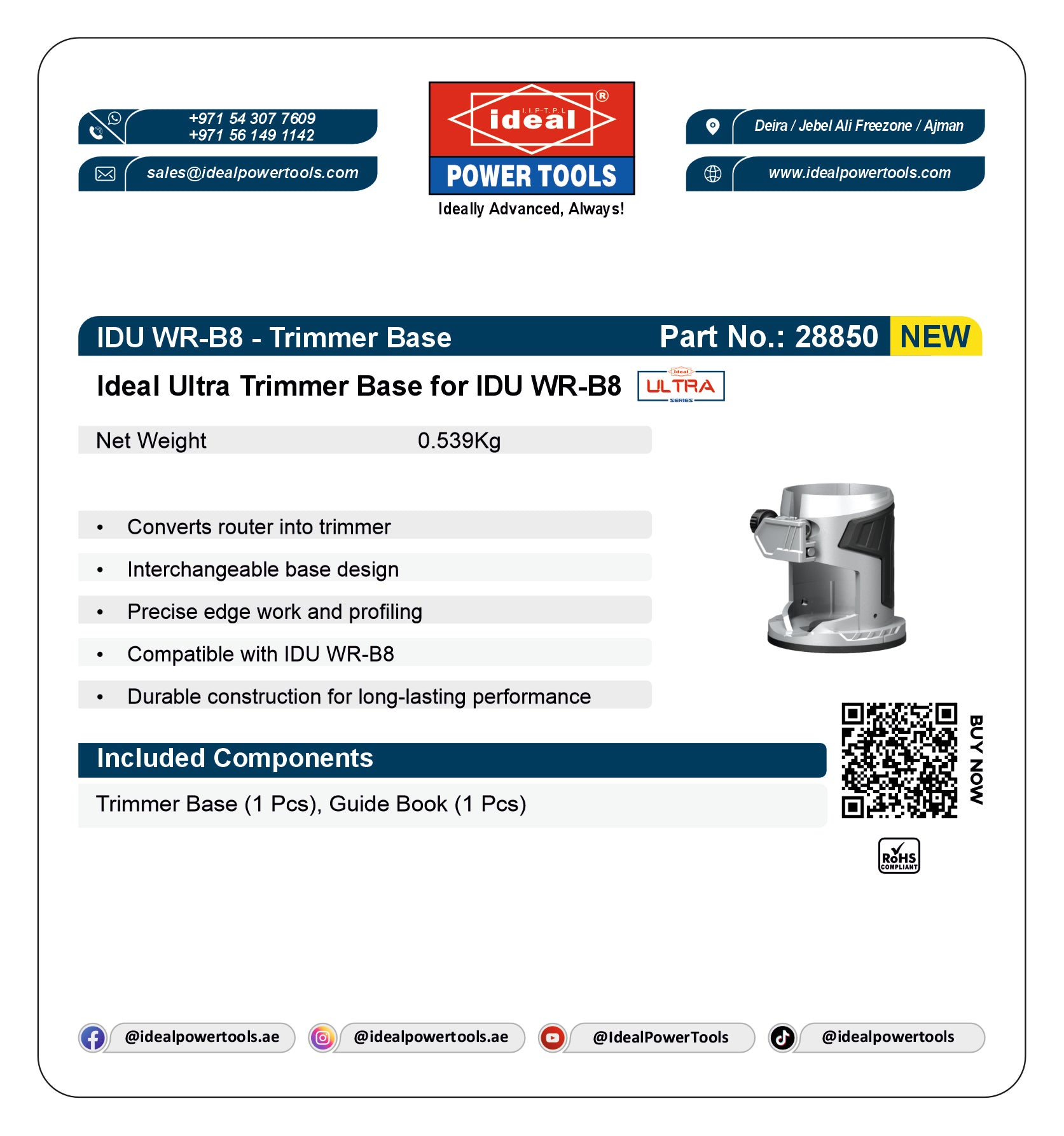Ideal Ultra Trimmer Base for IDU WR-B8
