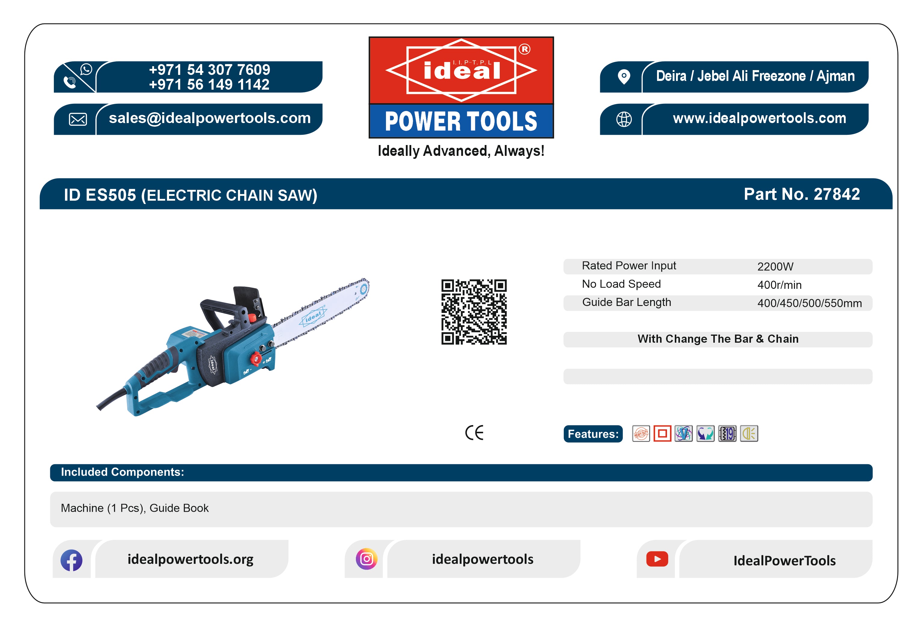 ID ES505 ELECTRIC CHAINSAW MACHINE