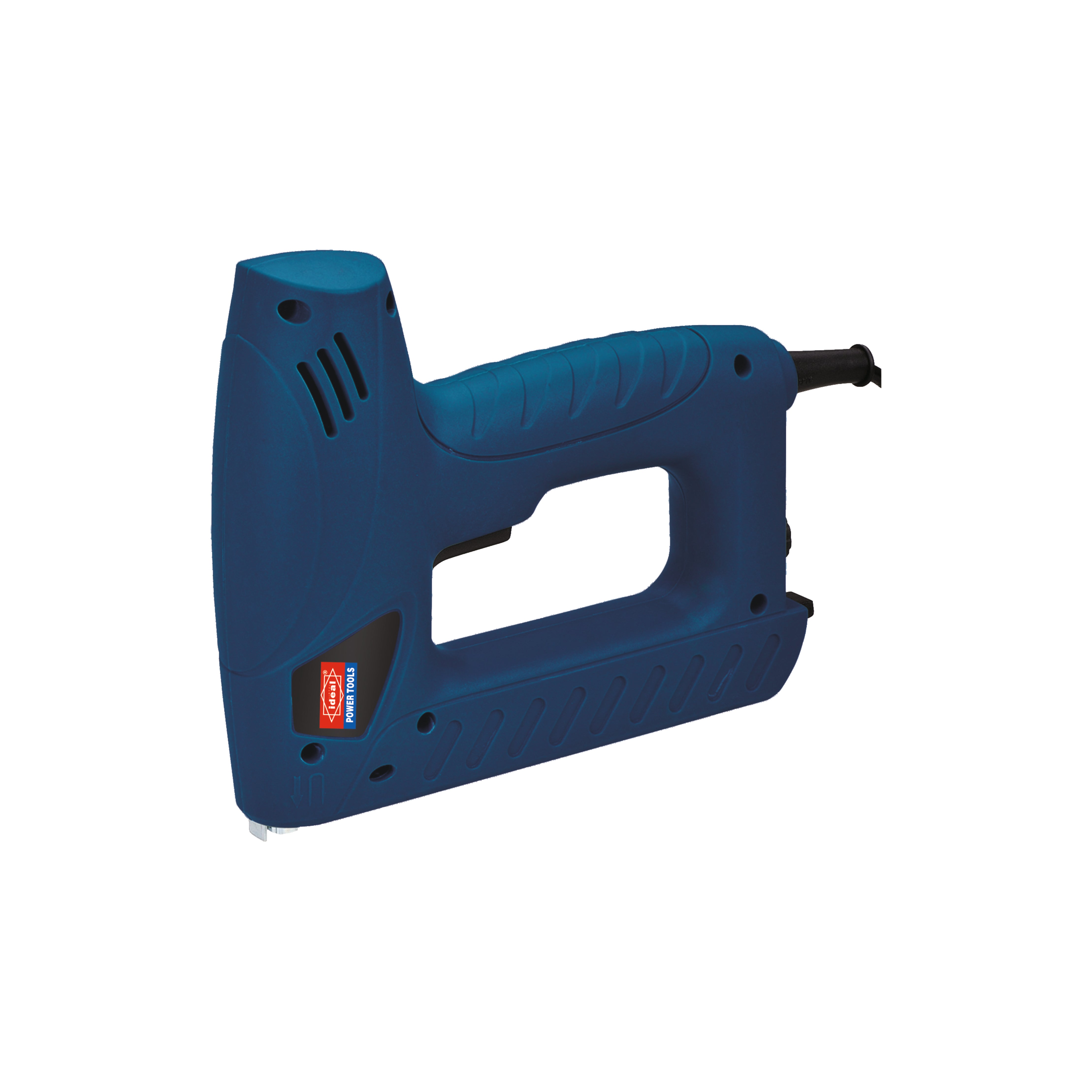 A blue ID GT13 electric tacker and nailer machine with a power cord.