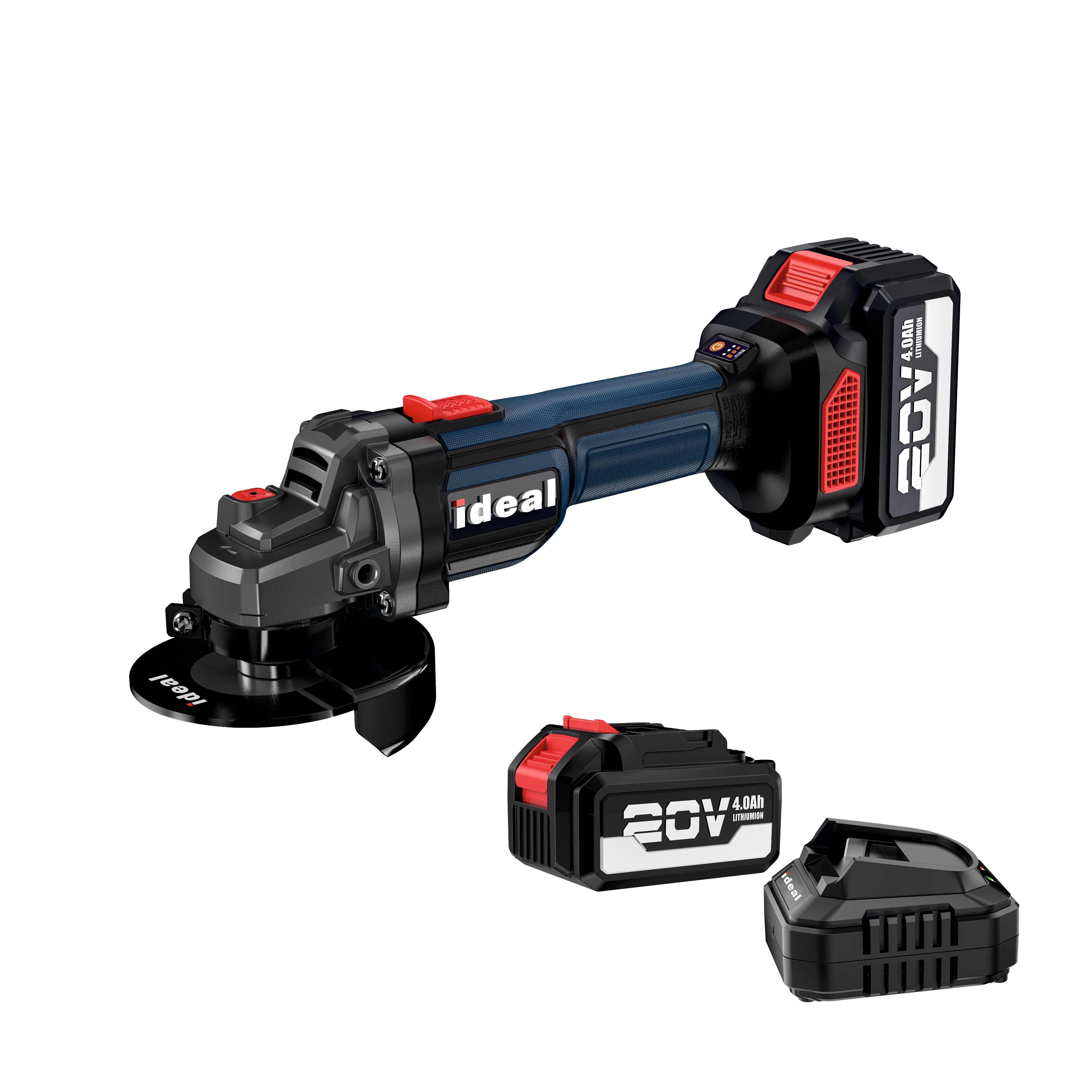 IDM AG-B125 [4.0A-20V] CORDLESS ANGLE GRINDER MACHINE [CORDLESS KIT - (INC. BATTERY (2PCS) | CHARGER | ACCESSORY) [G - 240V]] [Makita Type] - 30268