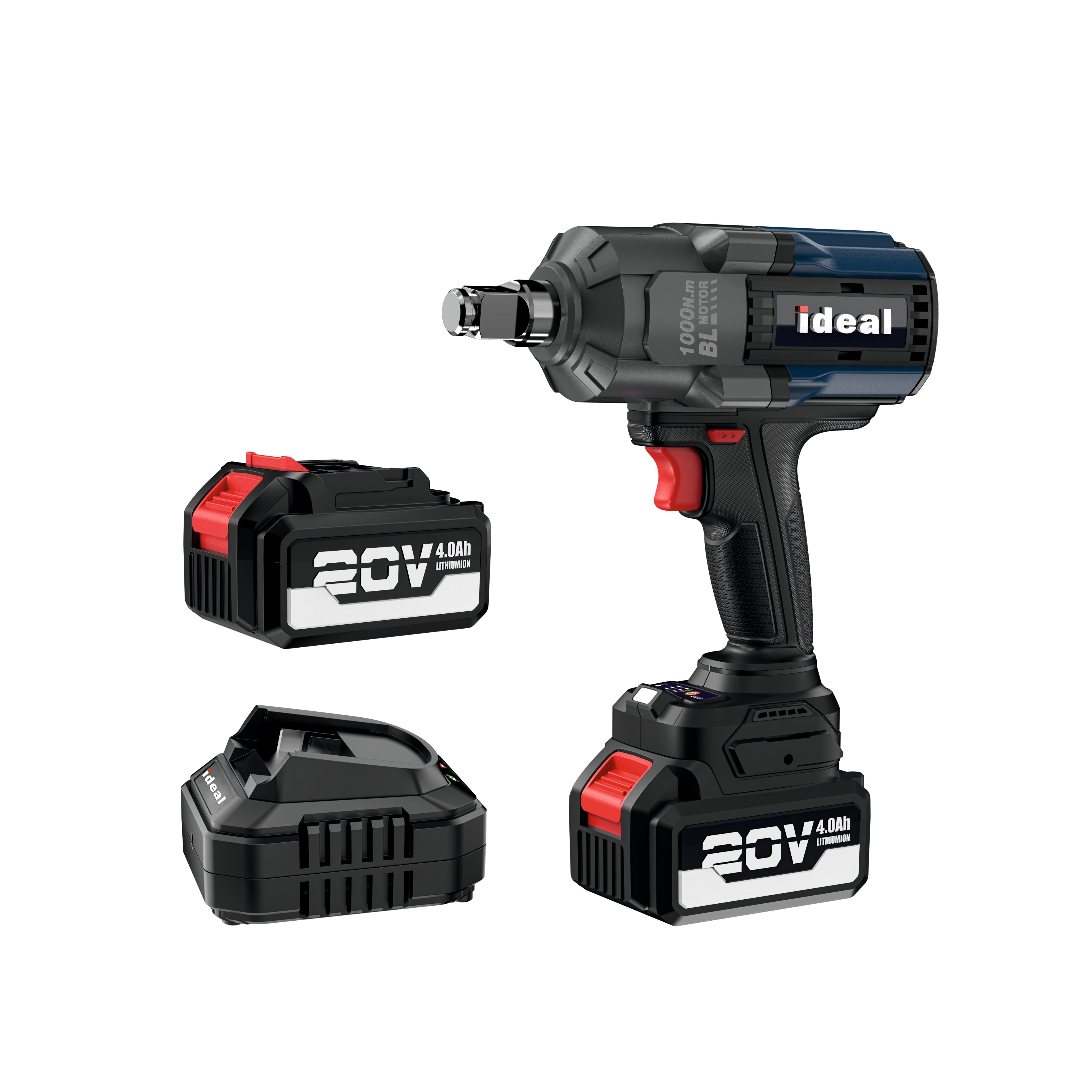 IDM IW-B1000 [4.0A-20V] [M-TYPE] CORDLESS IMPACT WRENCH MACHINE [CORDLESS KIT - (INC. BATTERY (2PCS) | CHARGER | ACCESSORY) [G - 240V]] [Makita Type] - 30267