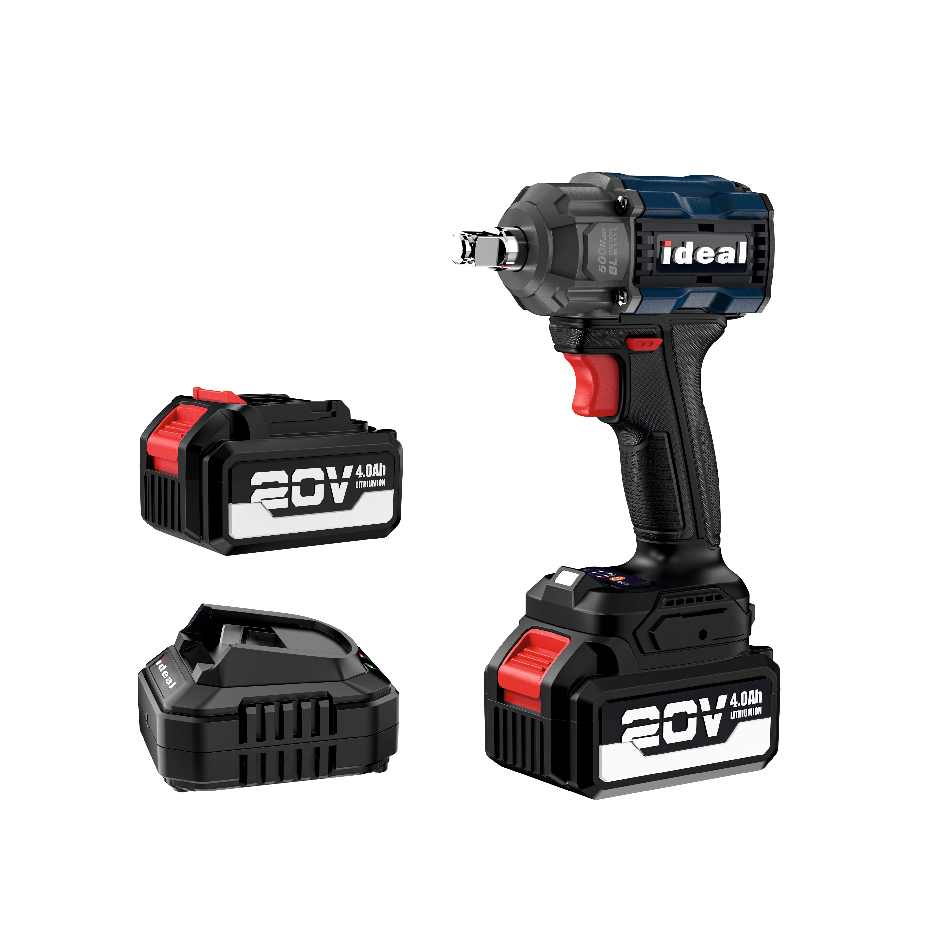 IDM IW-B500 [4.0A-20V] CORDLESS IMPACT WRENCH MACHINE [CORDLESS KIT - (INC. BATTERY (2PCS) | CHARGER | ACCESSORY) [G - 240V]] [Makita Type] - 30266