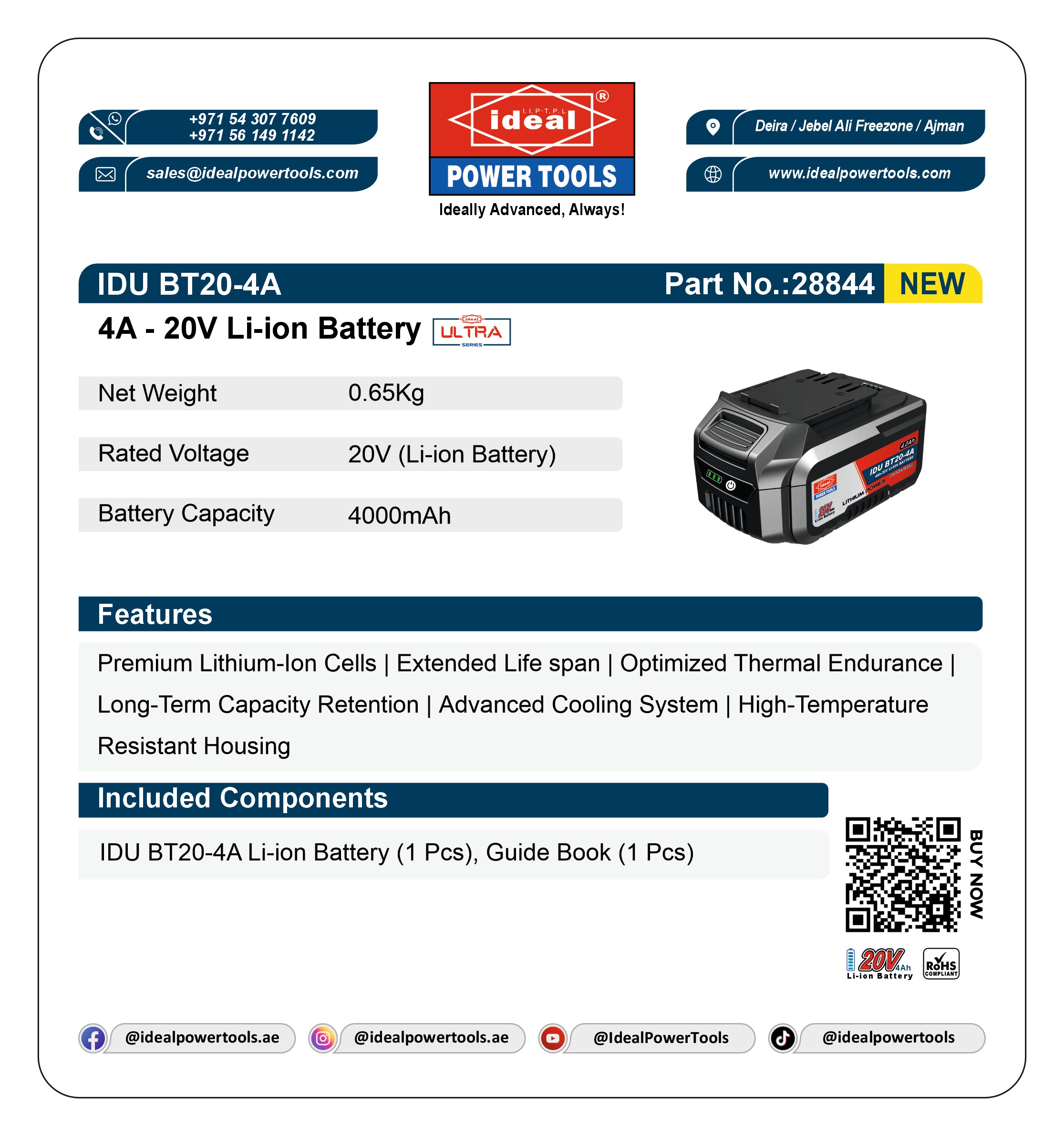 IDU BT20-4A  - LI-ION BATTERY [4A-20V]
