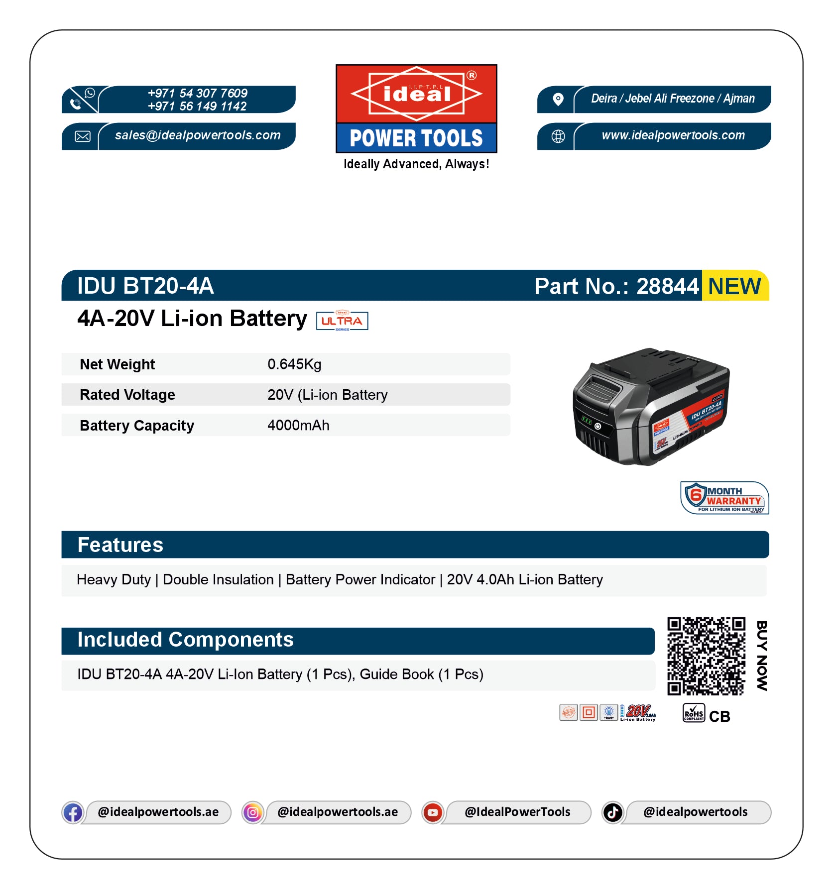 IDU BT20-4A  - LI-ION BATTERY [4A-20V]